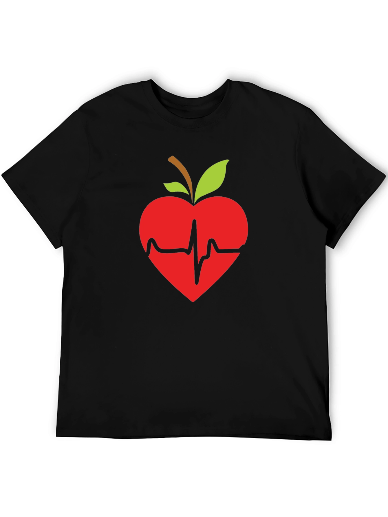 Apple Heartbeat Graphic Tee - Black T-Shirt