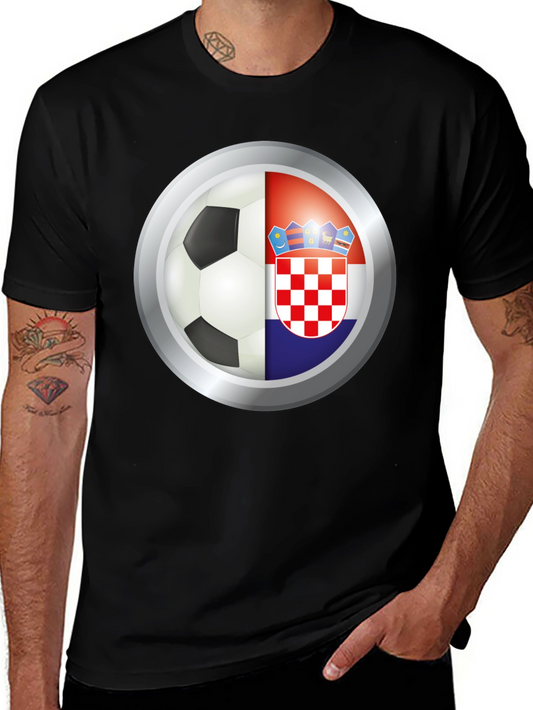 Croatia Soccer Pride Tee - Black Graphic T-Shirt