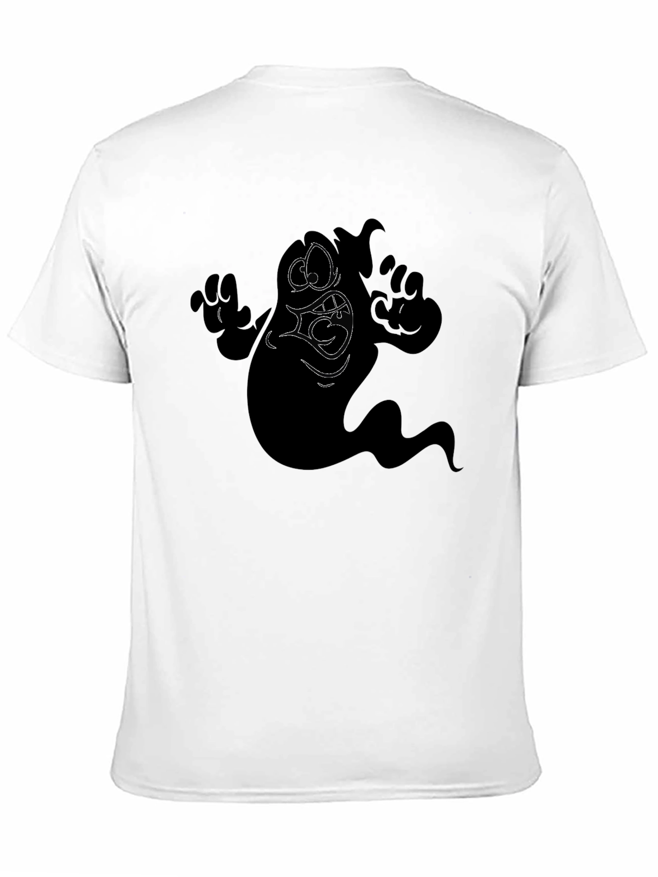 Spooky Ghost Graphic Tee - Mens Black T-Shirt