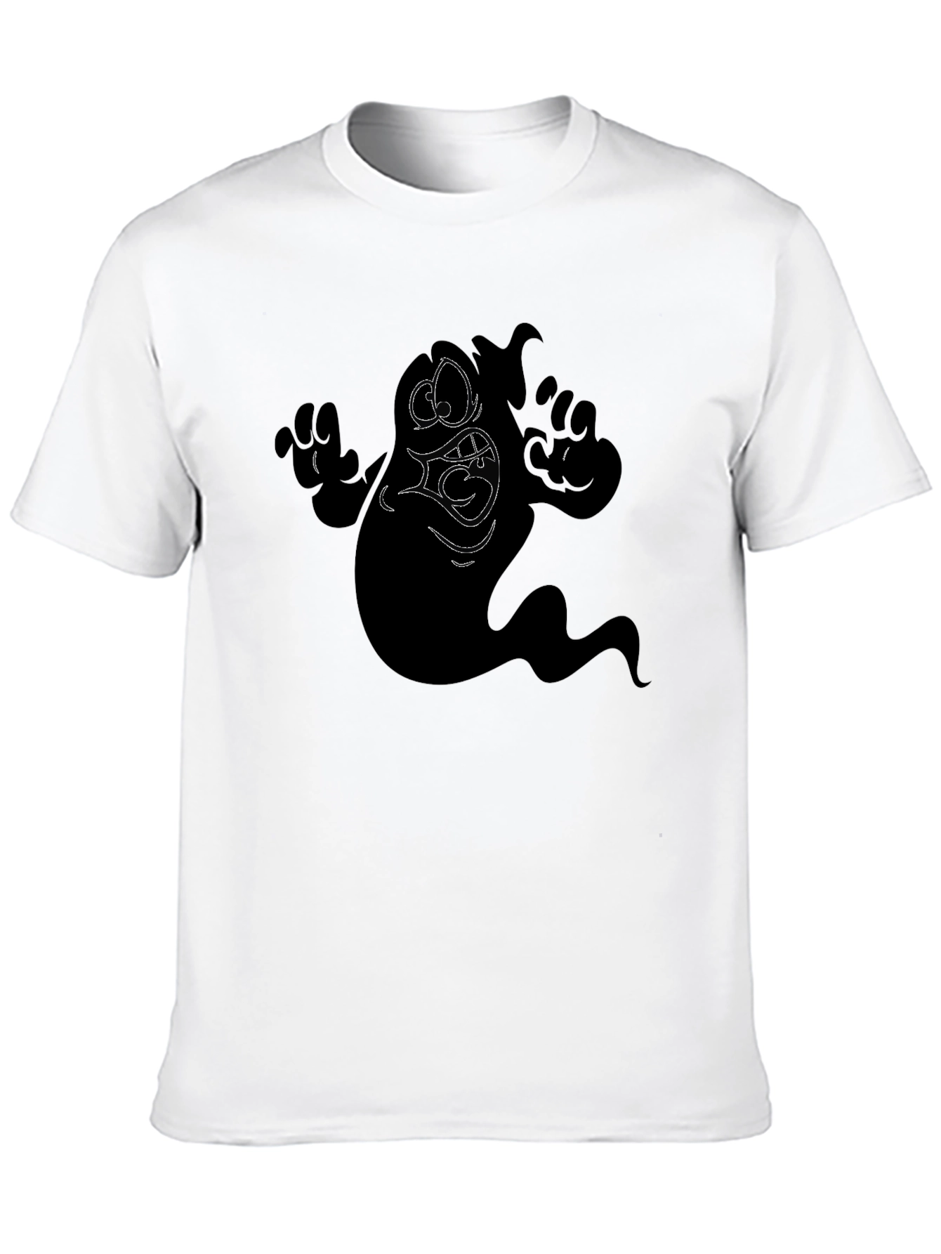 Spooky Ghost Graphic Tee - Mens Black T-Shirt