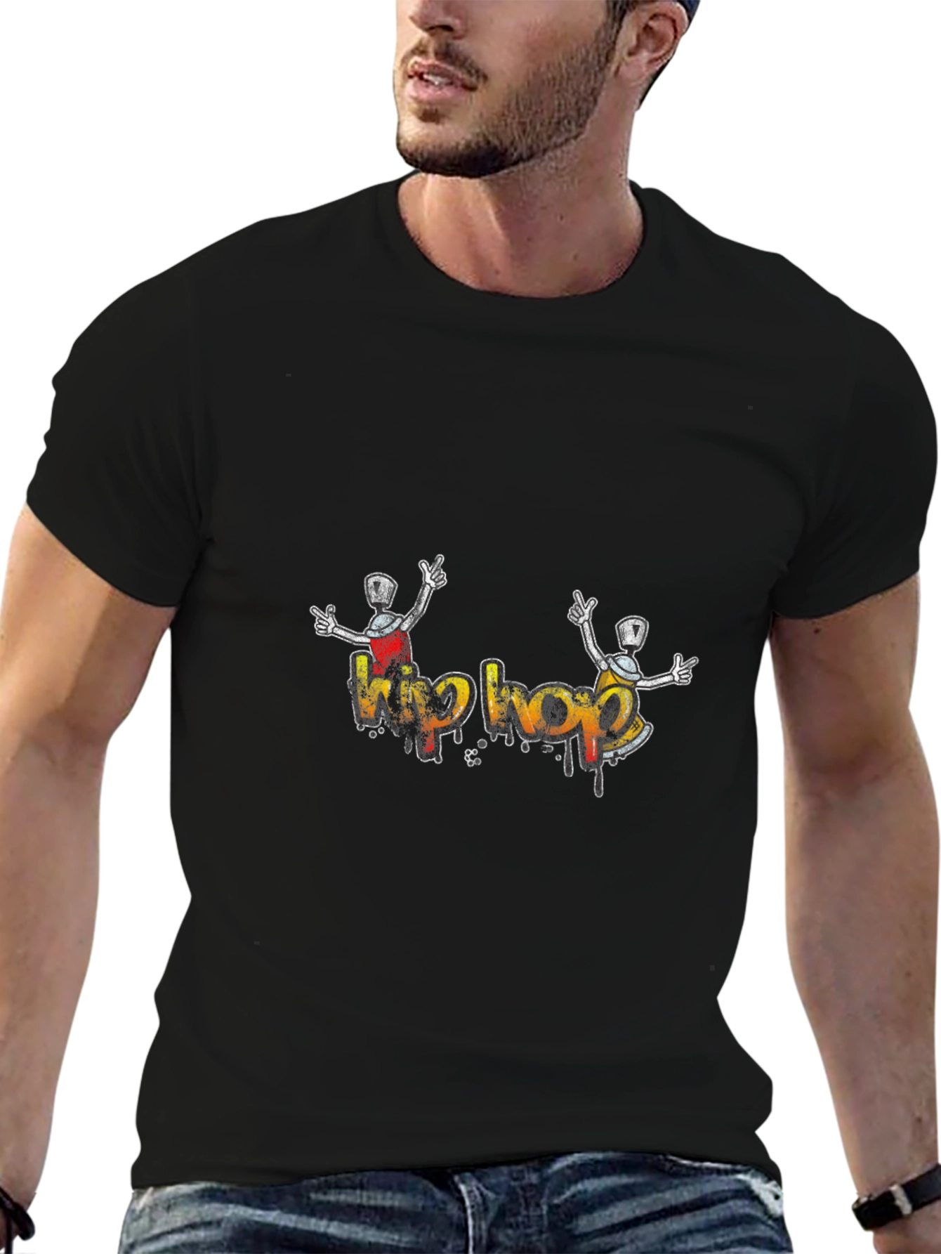 Hip Hop Graffiti T-Shirt - Black Graphic Tee