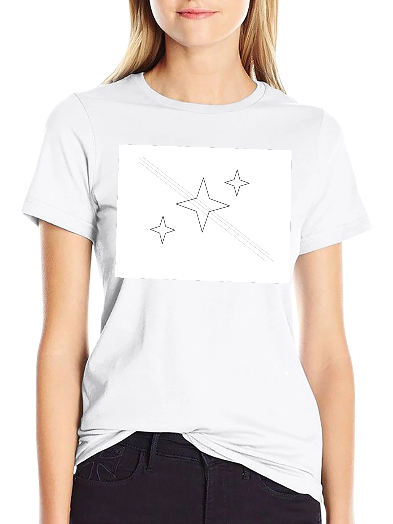 Stylish Black Tee with Star Graphic