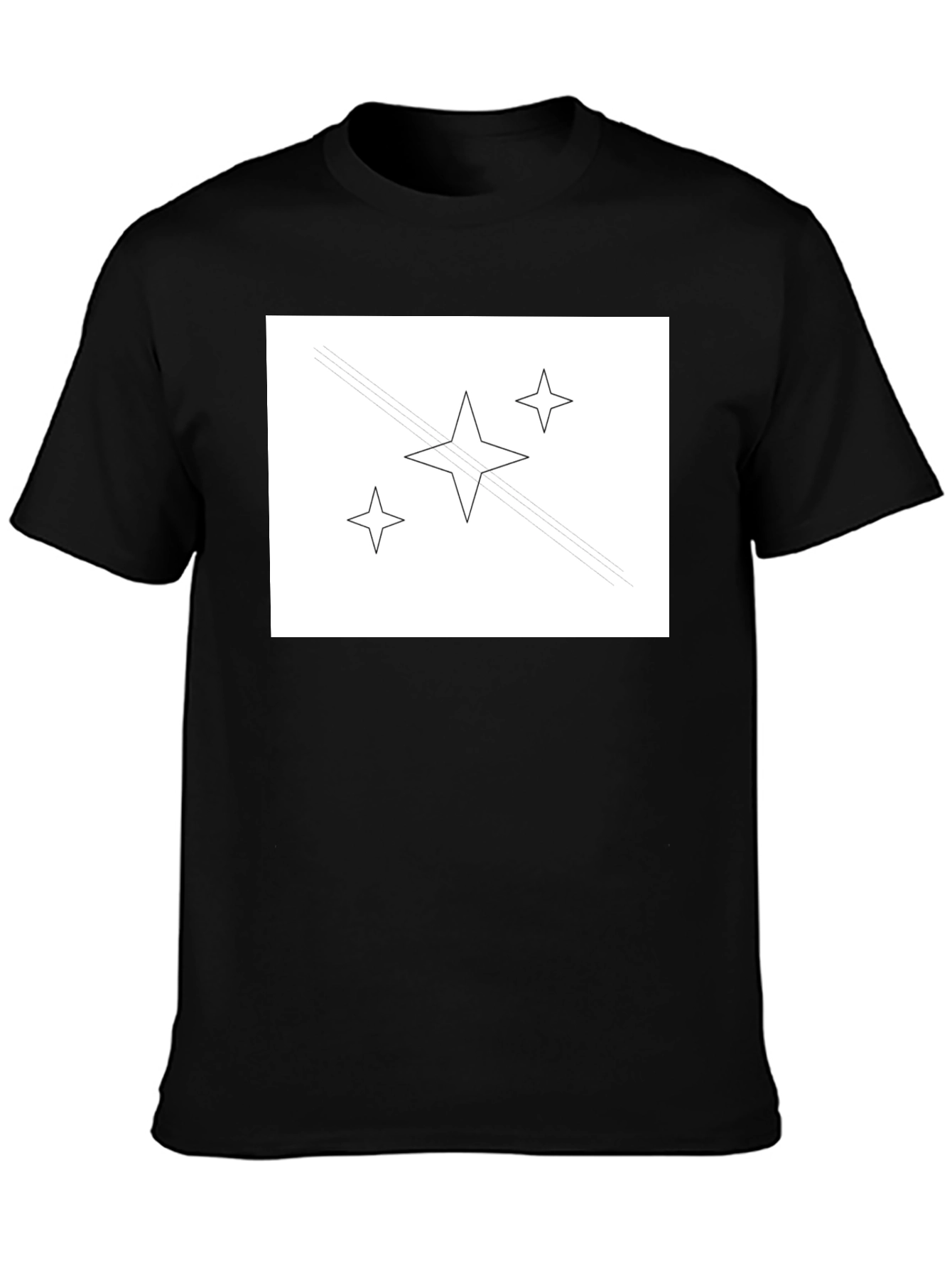 Stylish Black Tee with Star Graphic