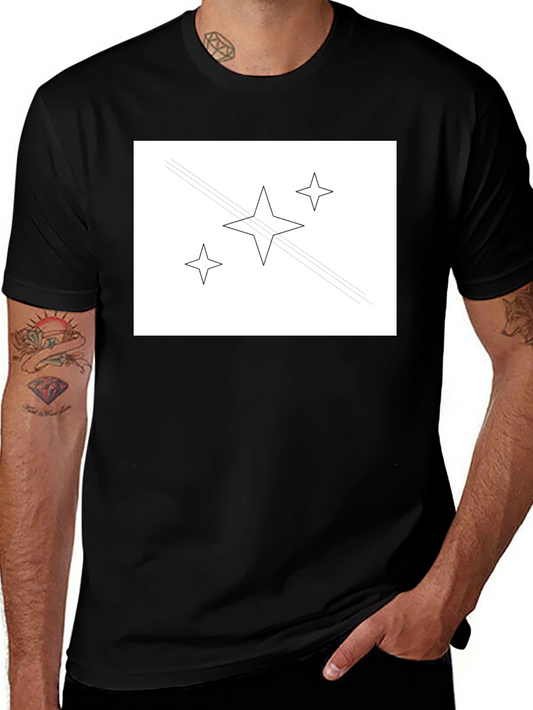 Stylish Black Tee with Star Graphic