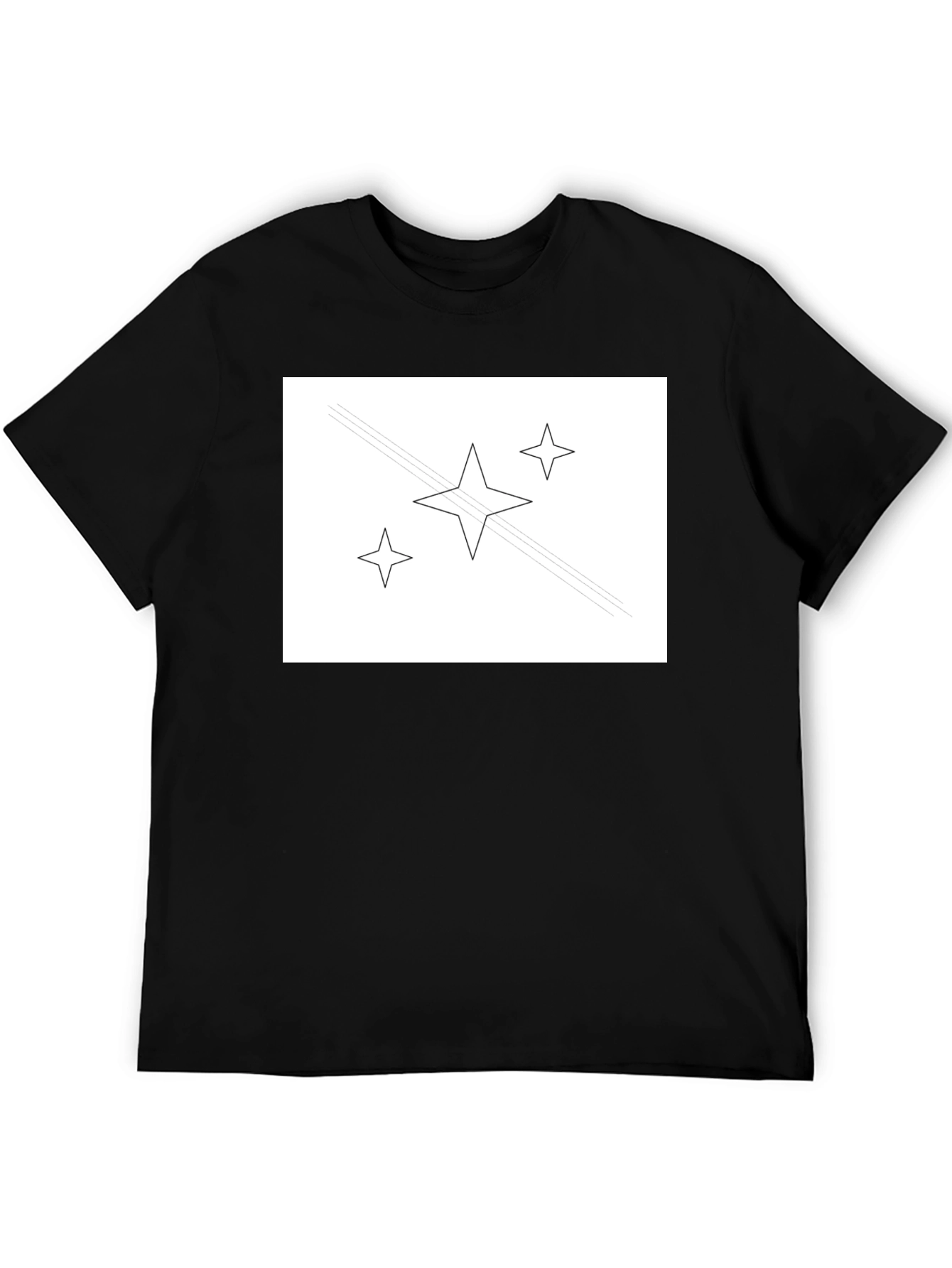 Stylish Black Tee with Star Graphic