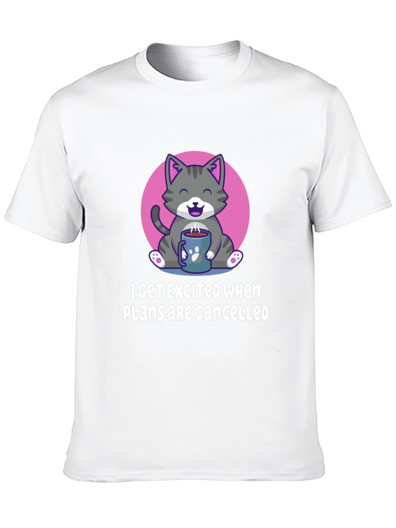 Funny Cat Coffee T-Shirt - Cancelled Plans Graphic Tee