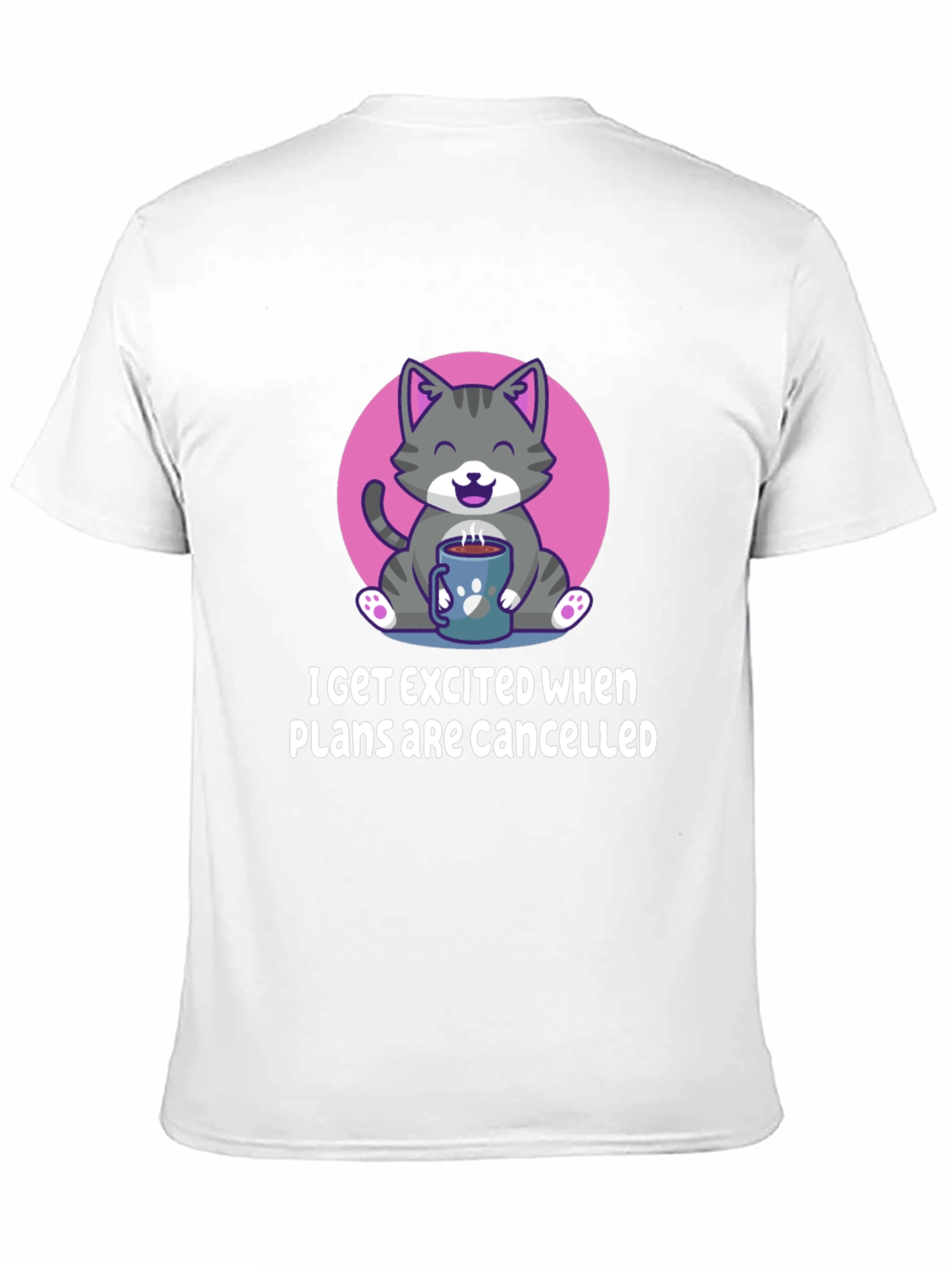 Funny Cat Coffee T-Shirt - Cancelled Plans Graphic Tee