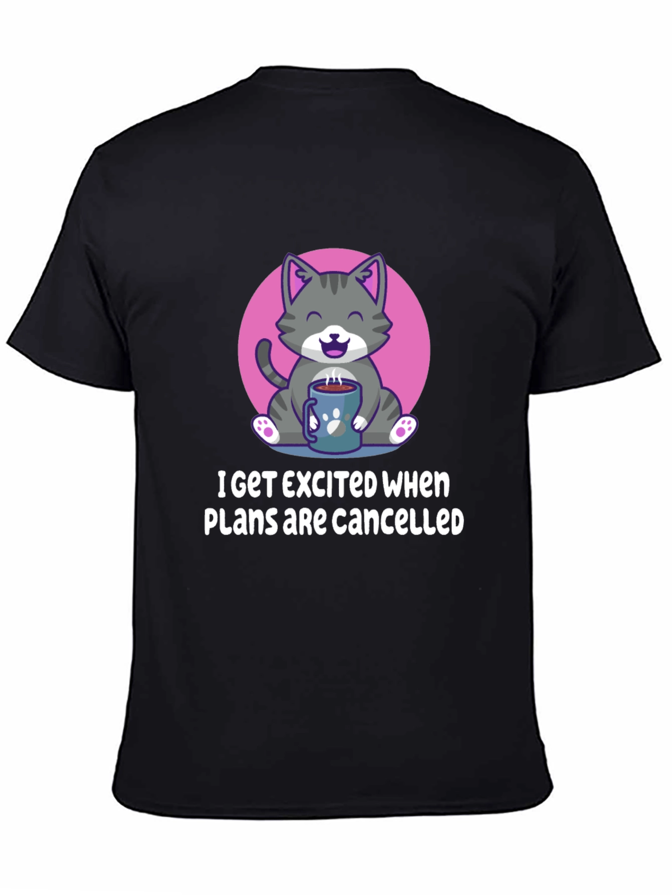 Funny Cat Coffee T-Shirt - Cancelled Plans Graphic Tee