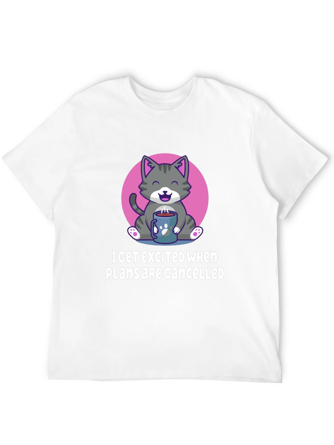 Funny Cat Coffee T-Shirt - Cancelled Plans Graphic Tee
