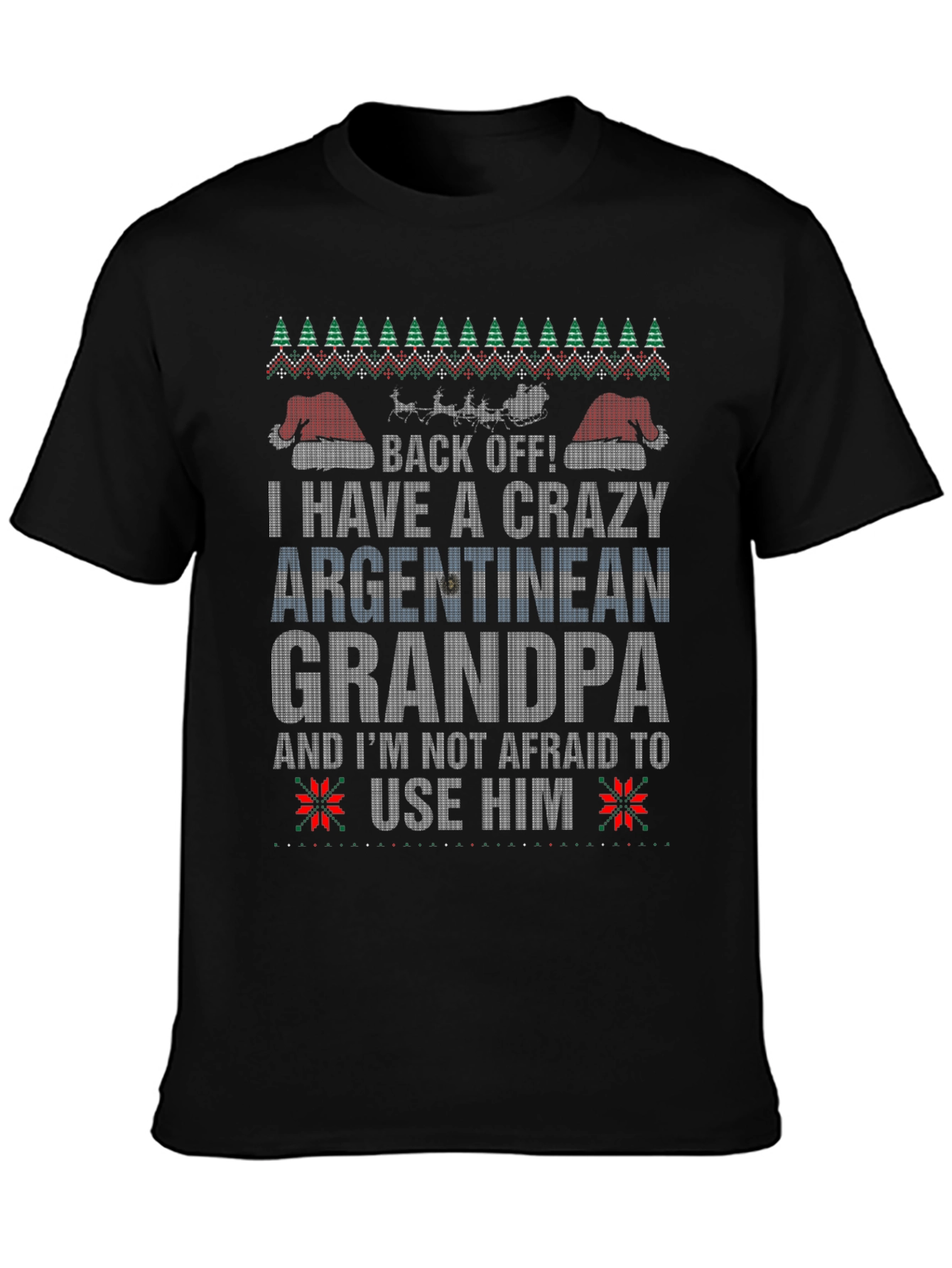 Crazy Argentinian Grandpa Ugly Christmas T-Shirt