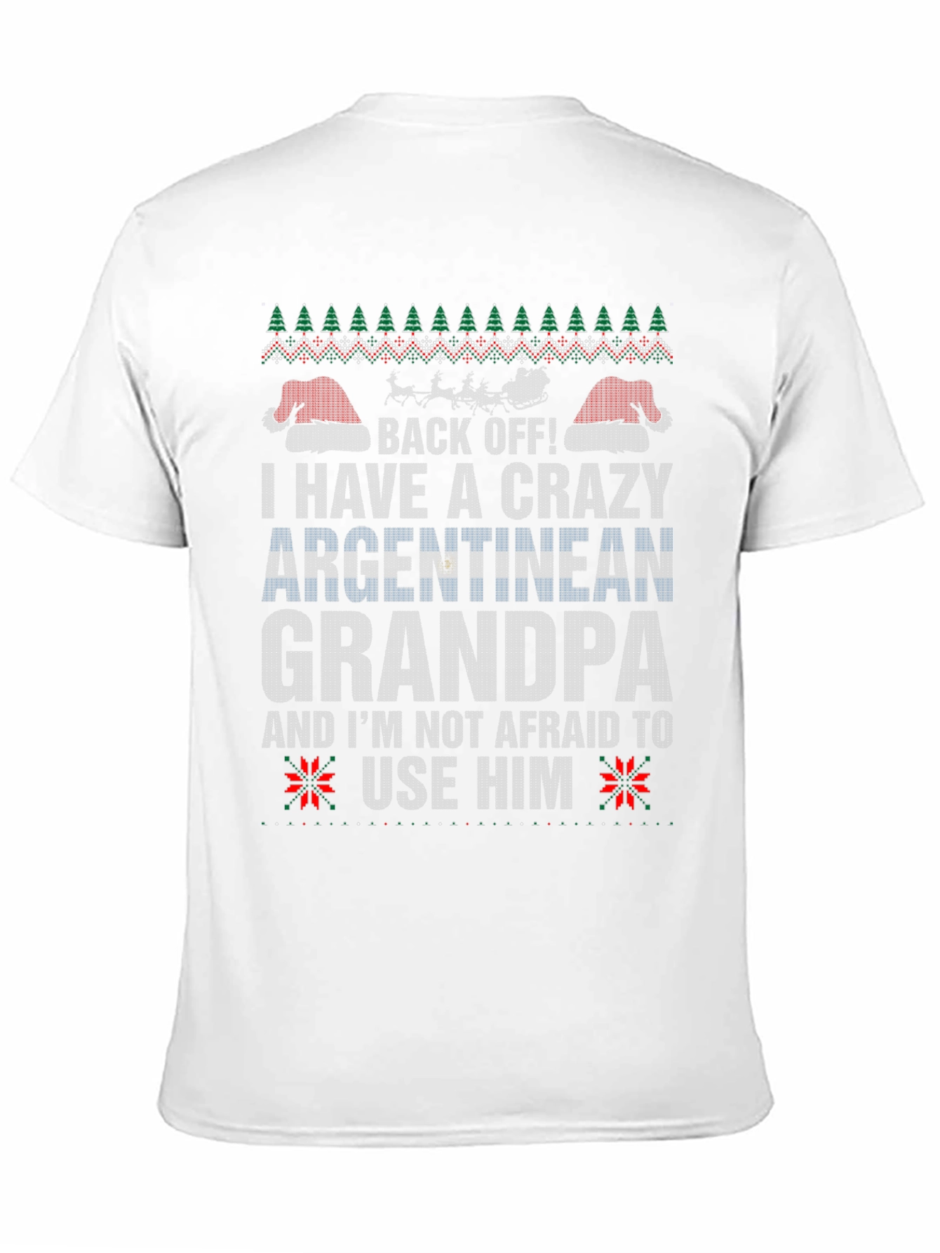 Crazy Argentinian Grandpa Ugly Christmas T-Shirt