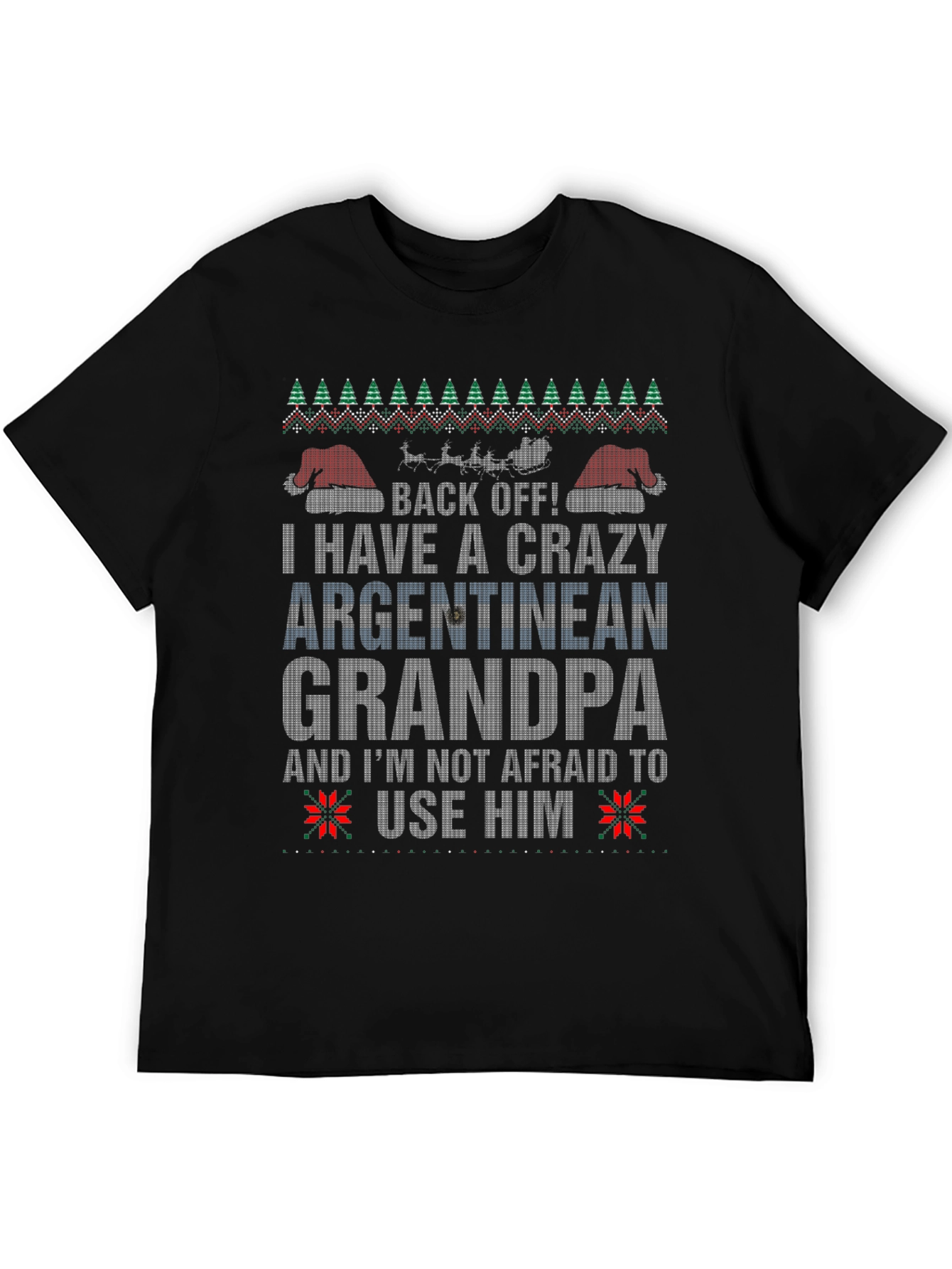 Crazy Argentinian Grandpa Ugly Christmas T-Shirt