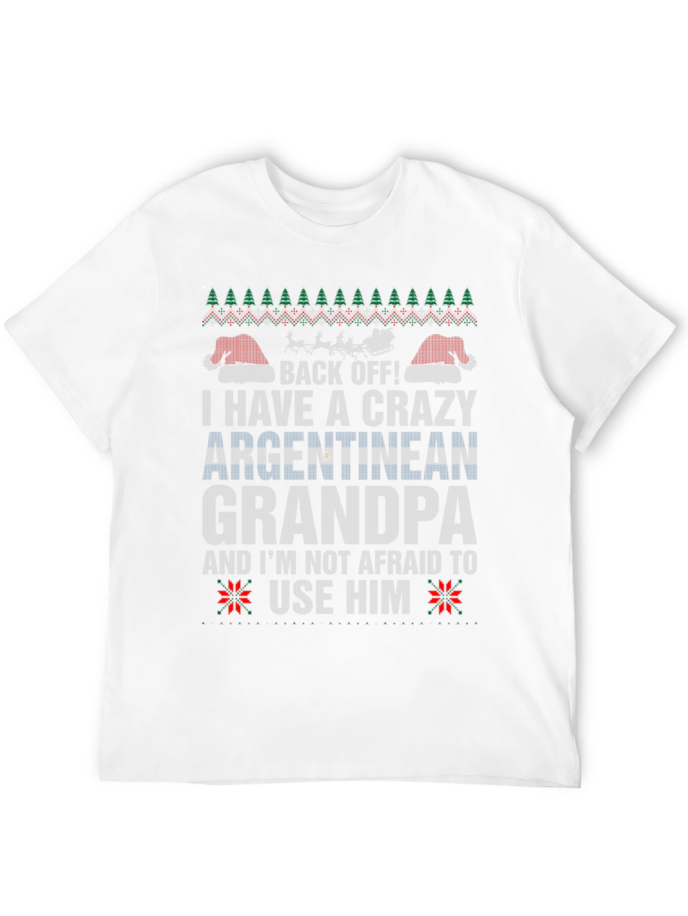 Crazy Argentinian Grandpa Ugly Christmas T-Shirt