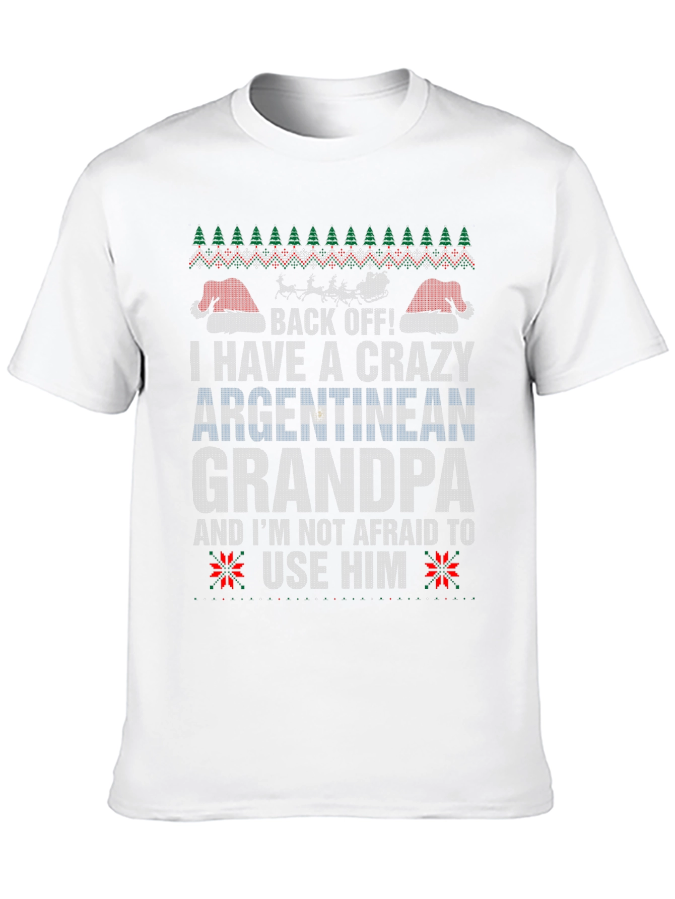 Crazy Argentinian Grandpa Ugly Christmas T-Shirt