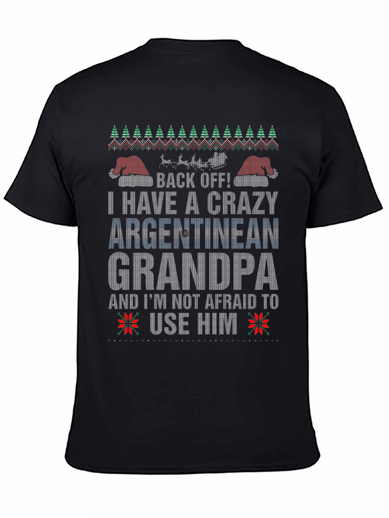 Crazy Argentinian Grandpa Ugly Christmas T-Shirt