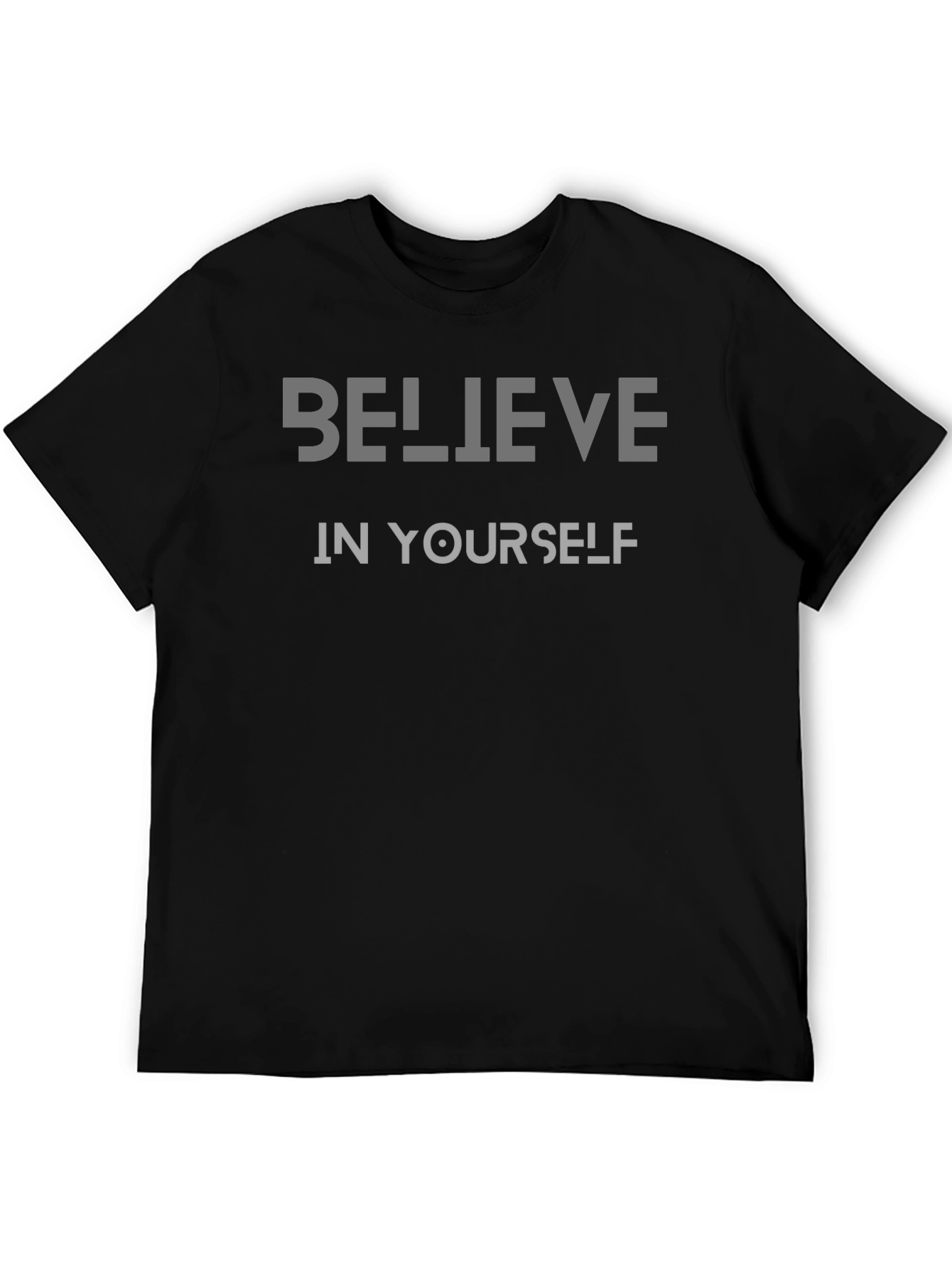 Believe In Yourself Graphic Tee - Motivational Black T-Shirt