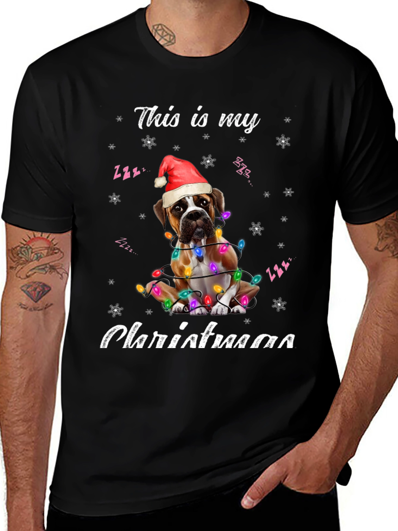 Christmas Boxer Dog T-Shirt