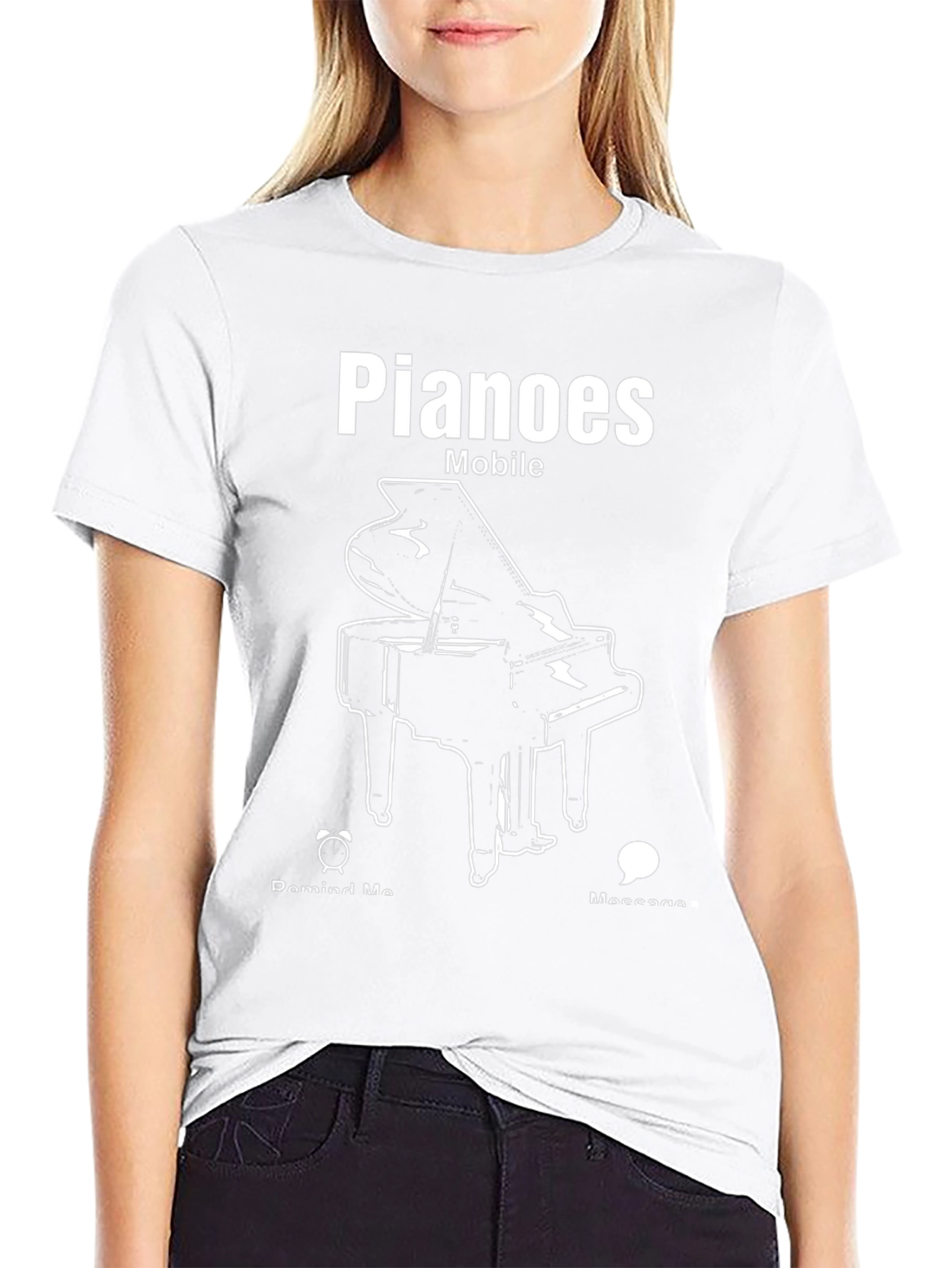 Pianoes Mobile Black T-Shirt