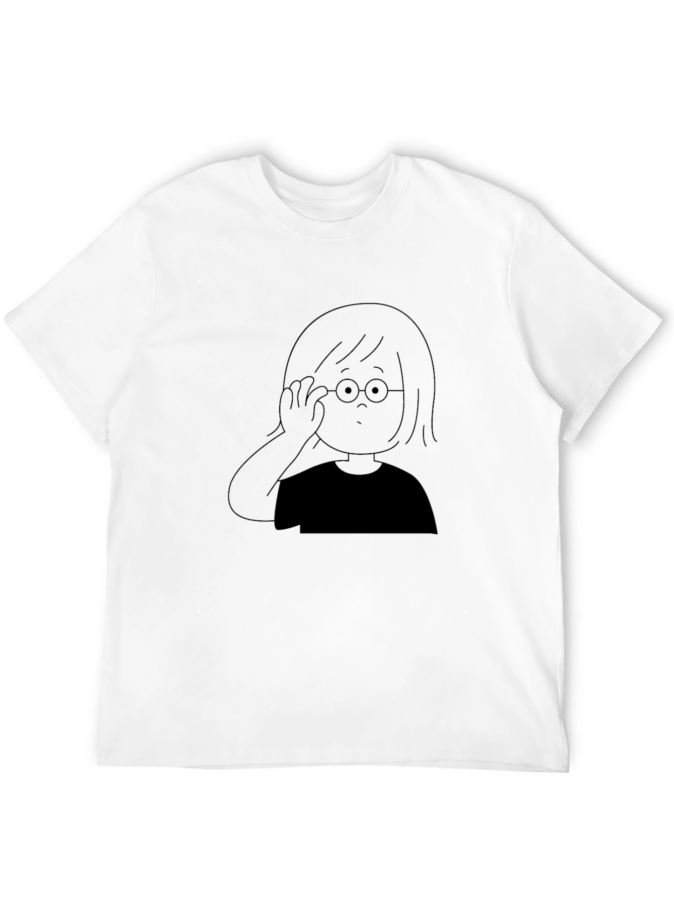 Cartoon Graphic Tee - Black Casual T-Shirt