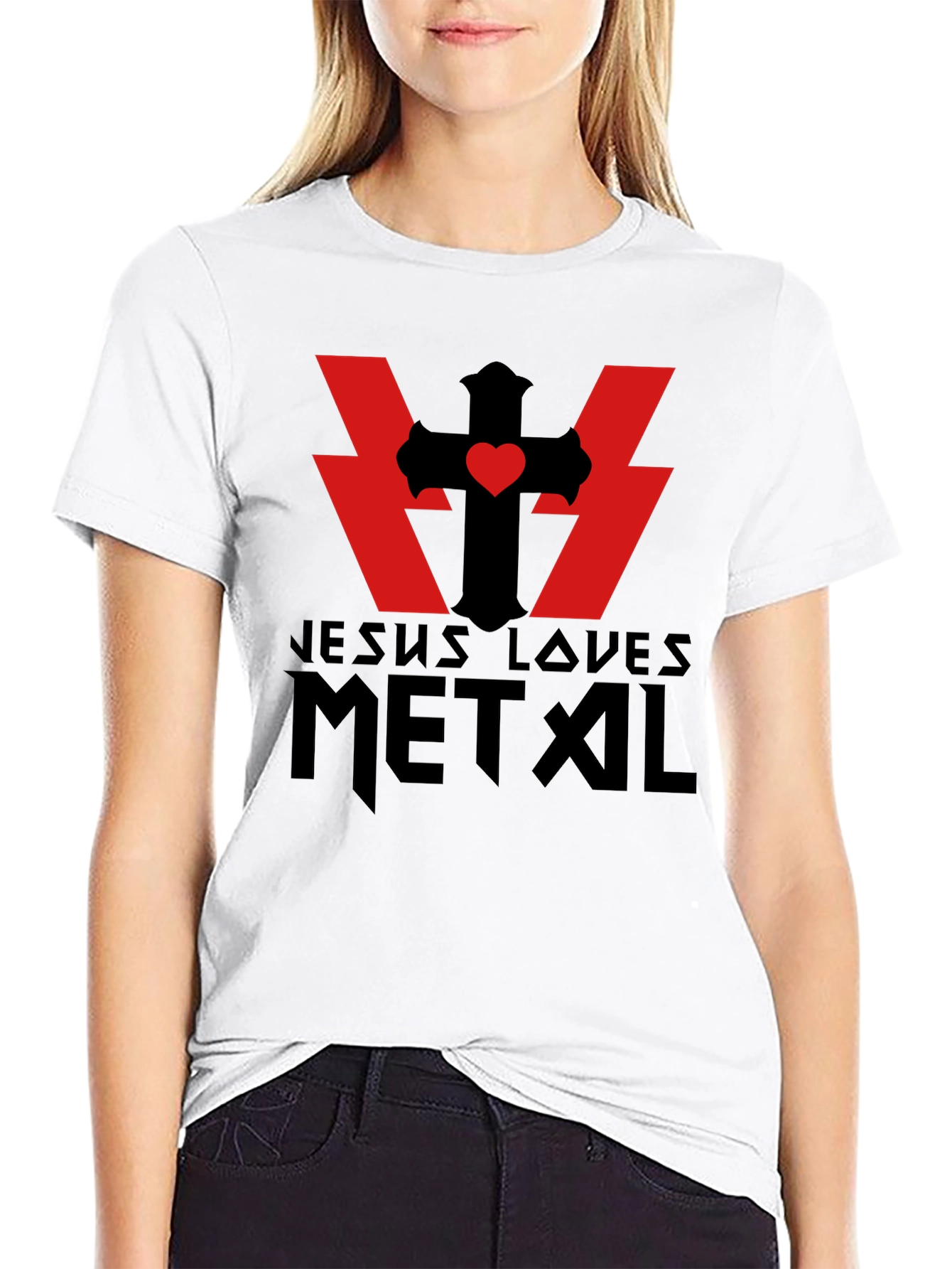 Jesus Loves Metal Black T-Shirt