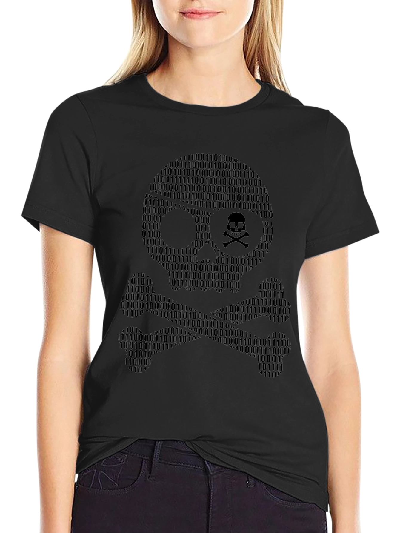 Binary Skull T-Shirt - Hacker Style