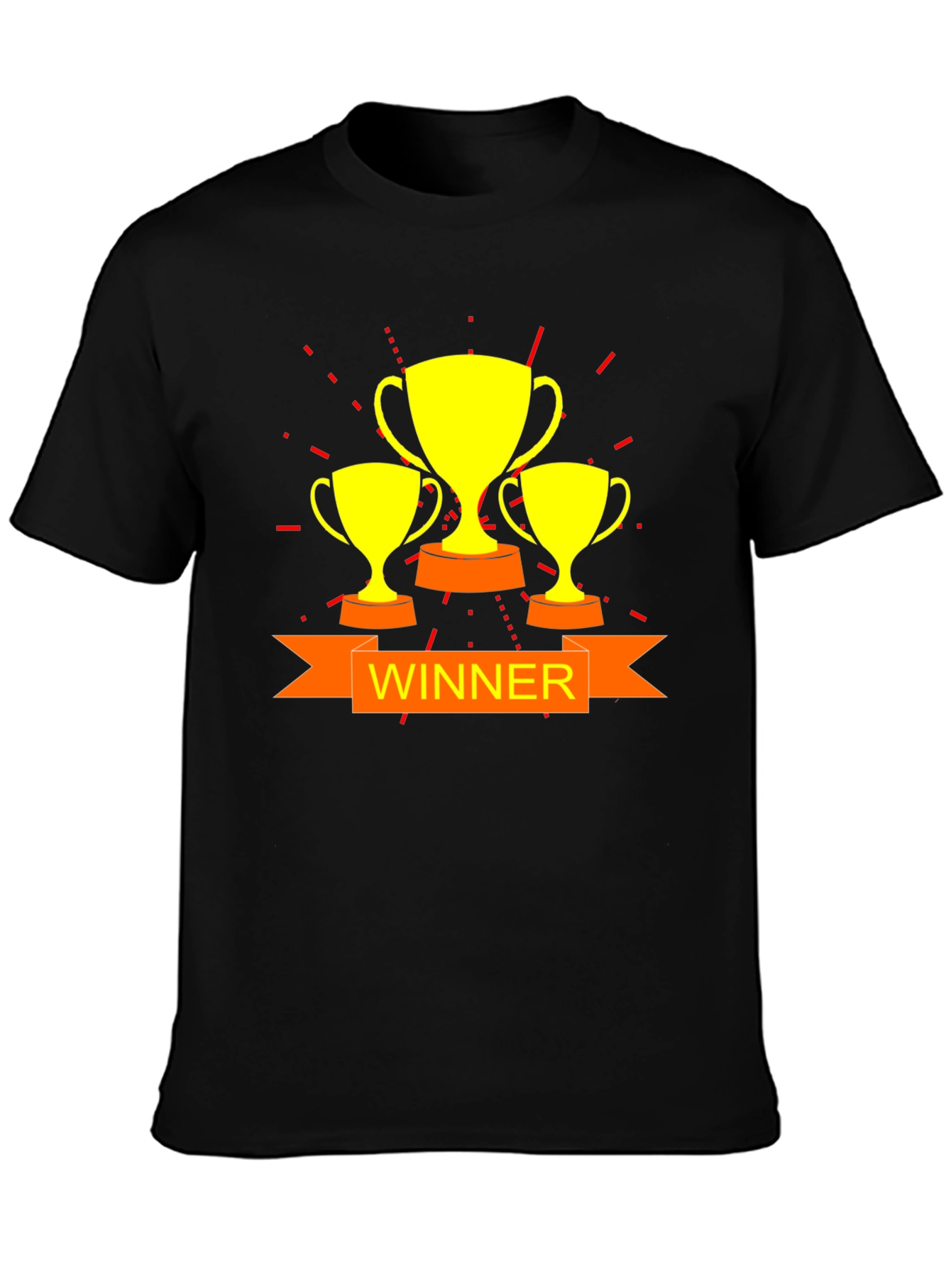 Winner Trophy Graphic Black T-Shirt