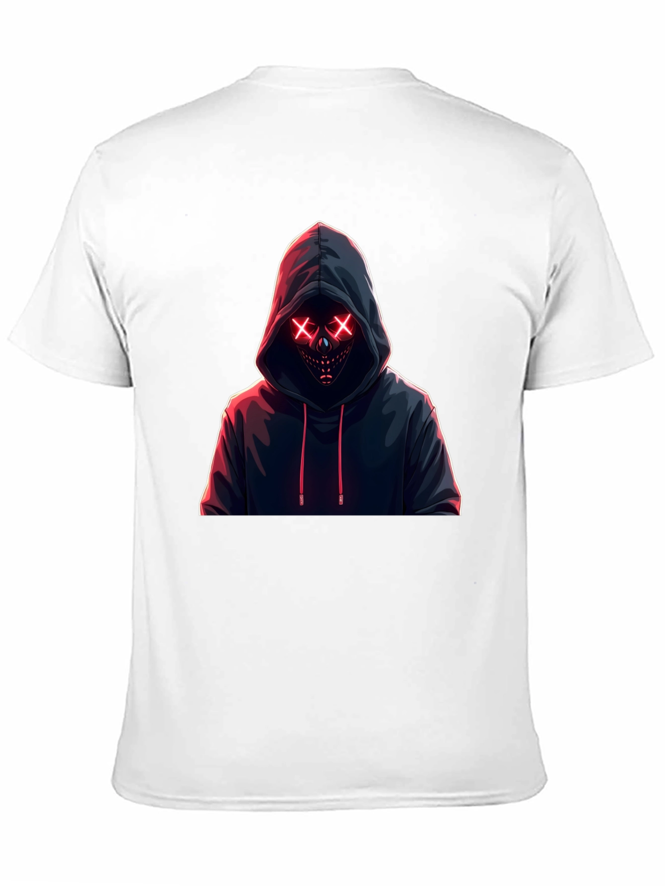 Hooded Neon Mask T-Shirt - Mens Black Tee