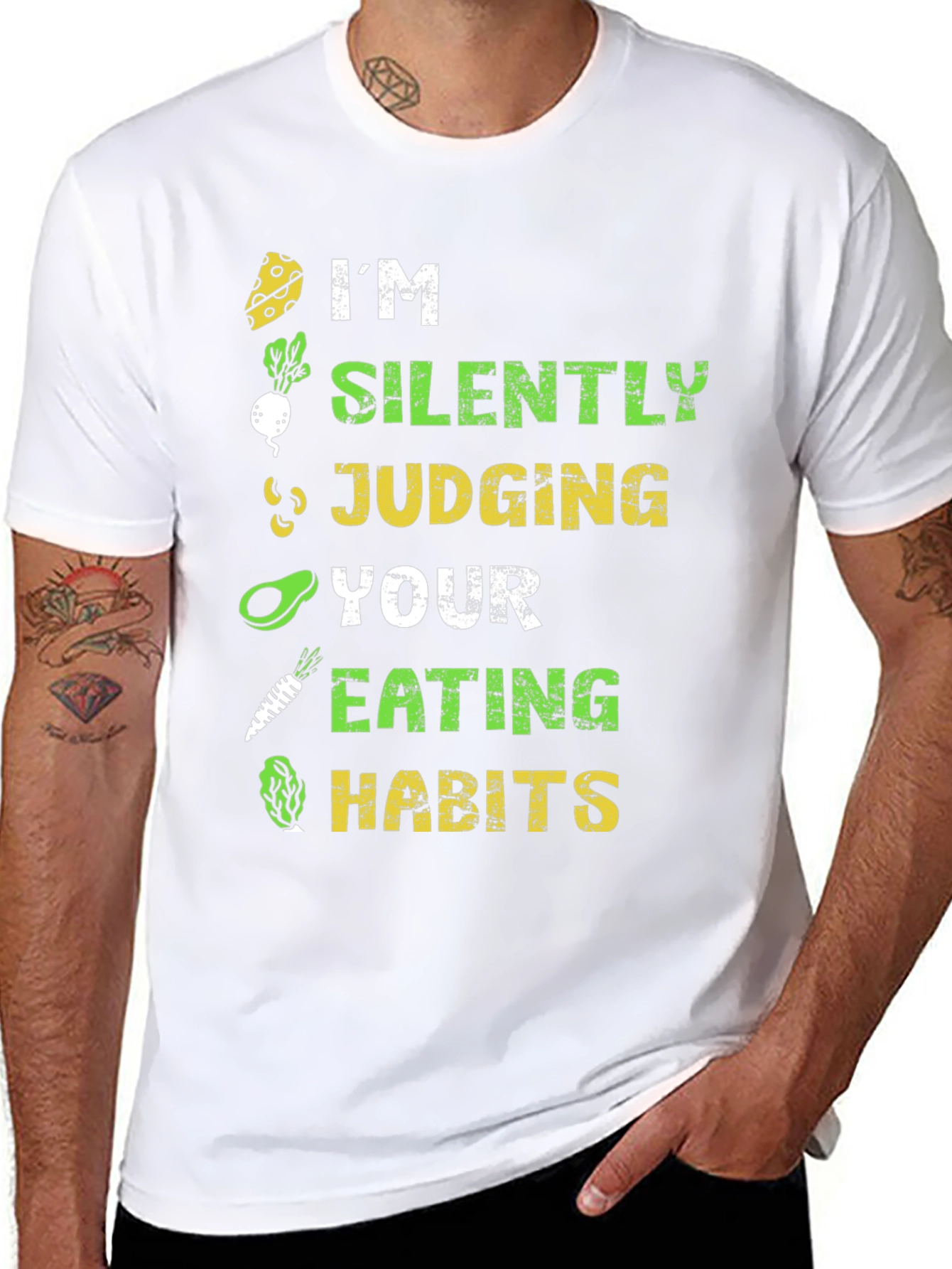 Vegan Silently Judging Graphic Tee - Unisex