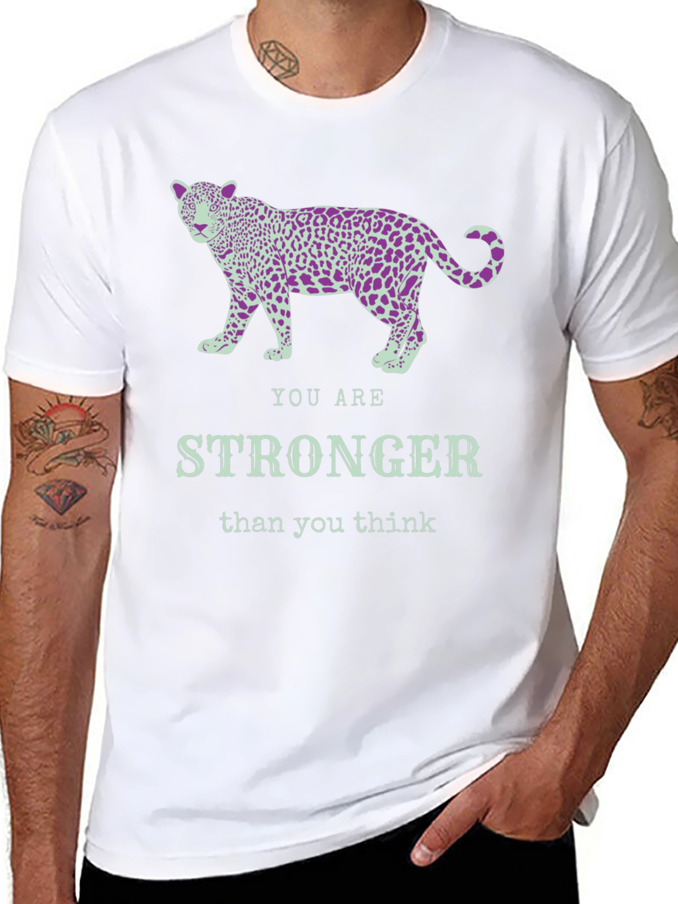 Stronger Leopard Graphic Tee