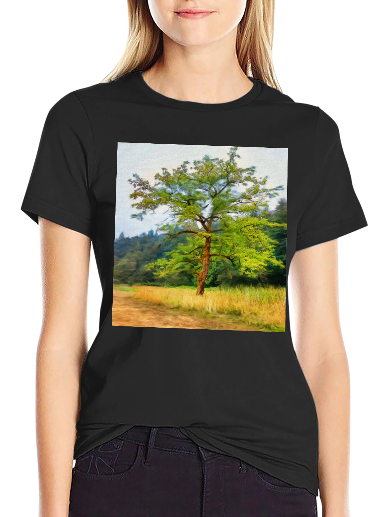 Tree Graphic Black T-Shirt - Nature Inspired Tee