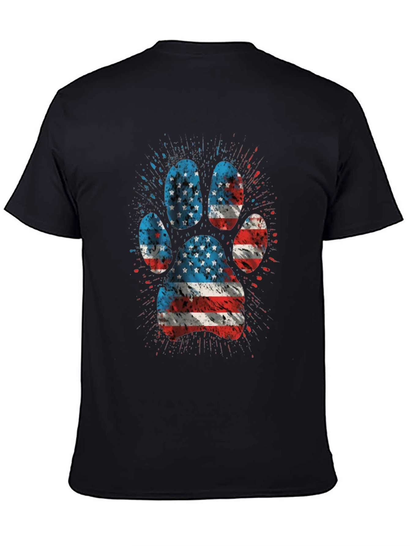 American Flag Paw Print Graphic Tee