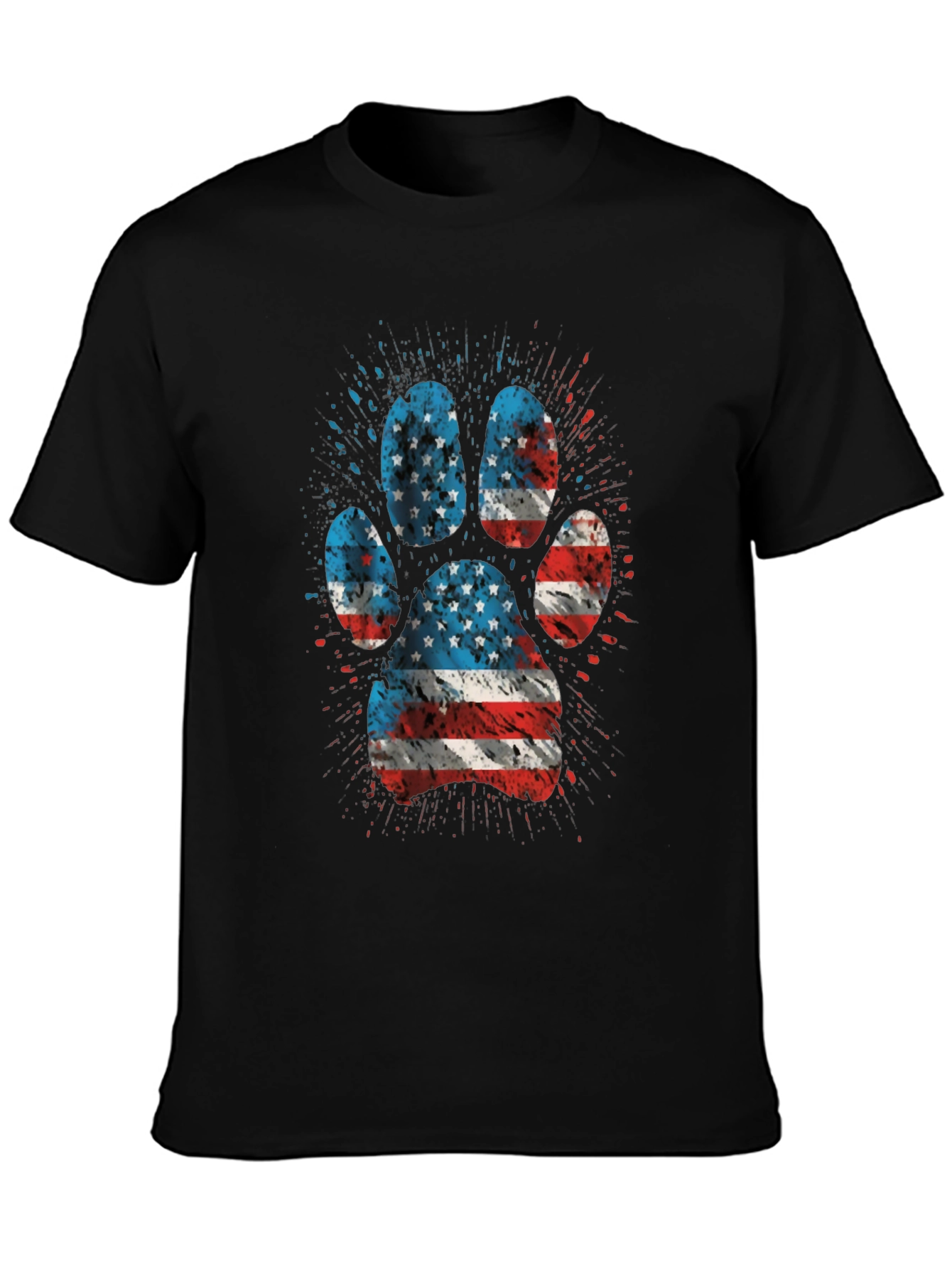 American Flag Paw Print Graphic Tee