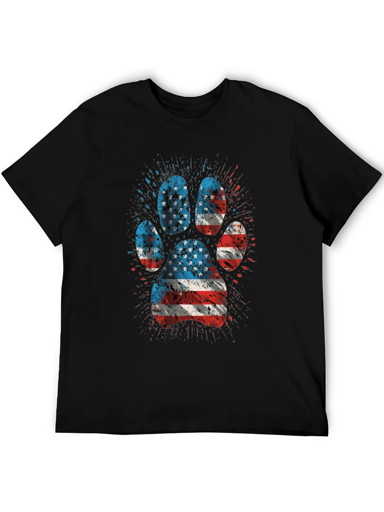 American Flag Paw Print Graphic Tee