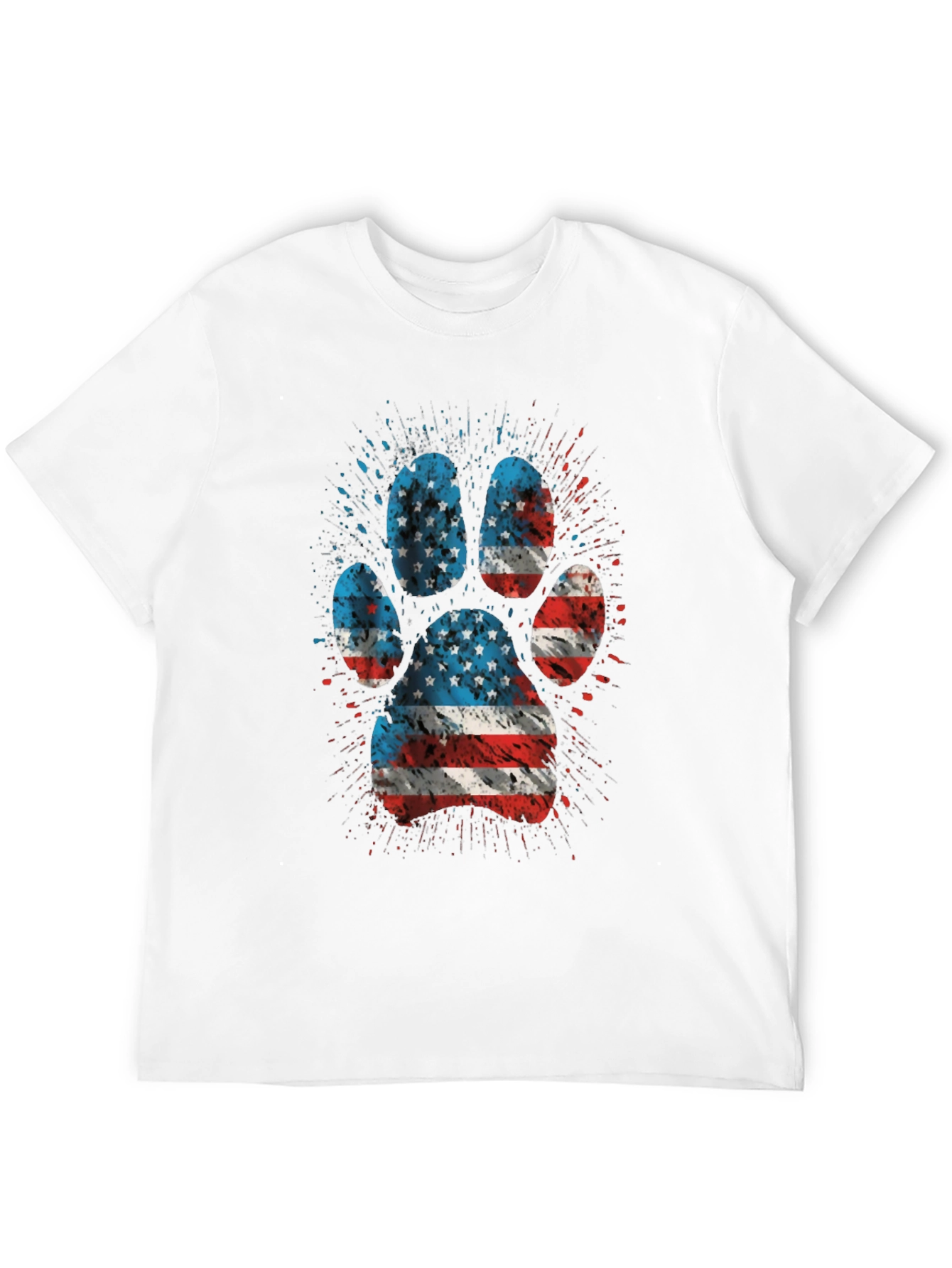 American Flag Paw Print Graphic Tee