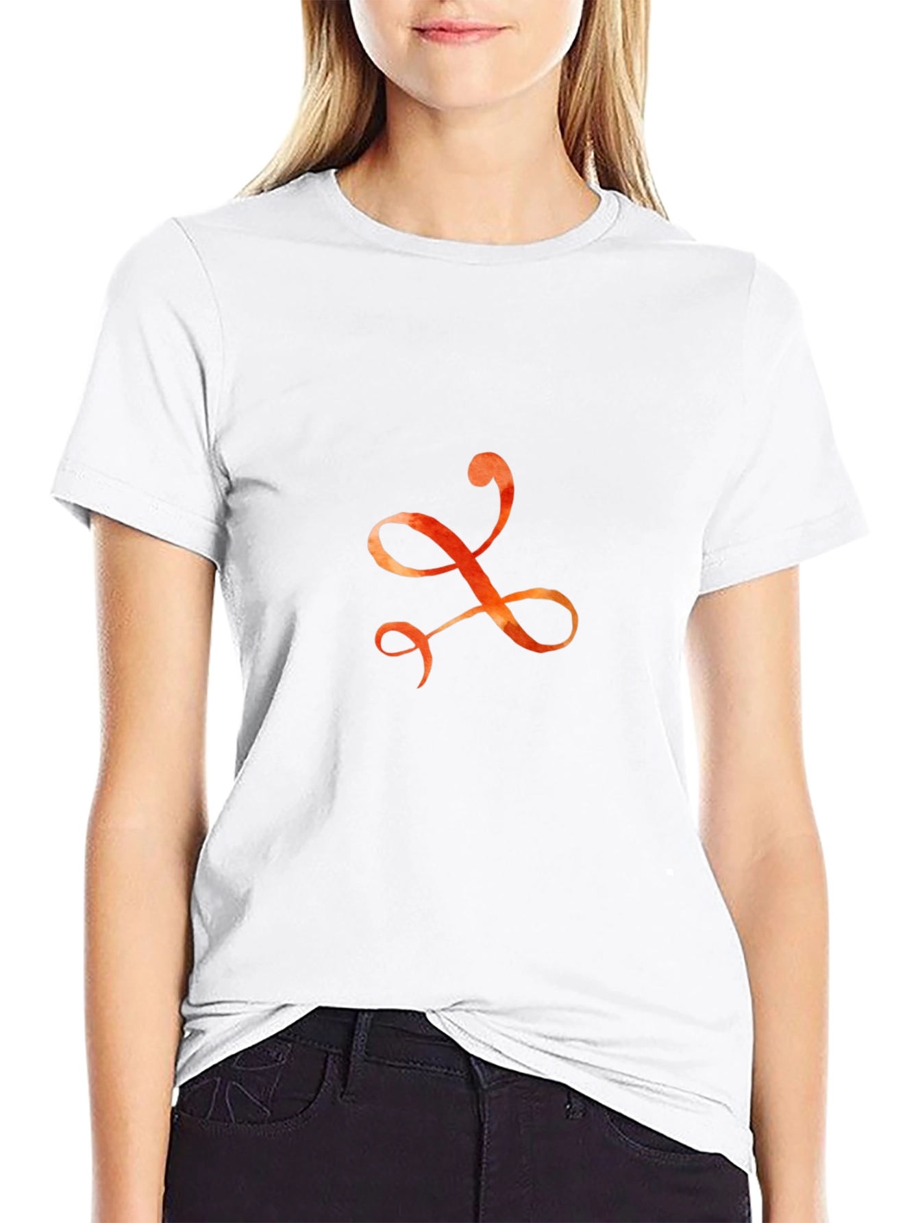Elegant Script Symbol Black T-Shirt