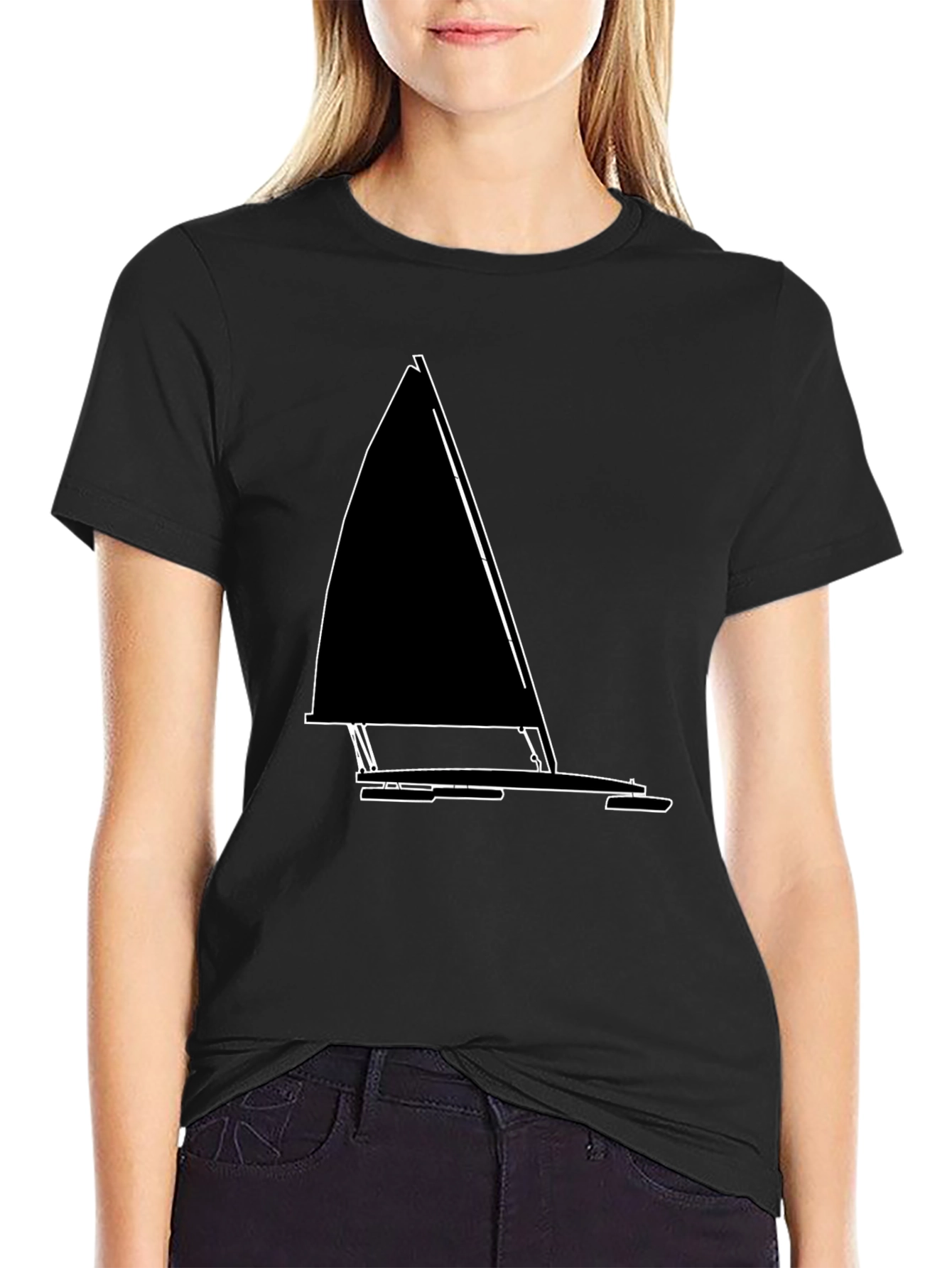 Sailboat Outline T-Shirt - Nautical Style