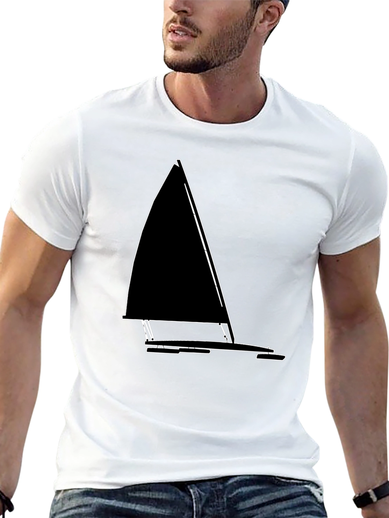 Sailboat Outline T-Shirt - Nautical Style