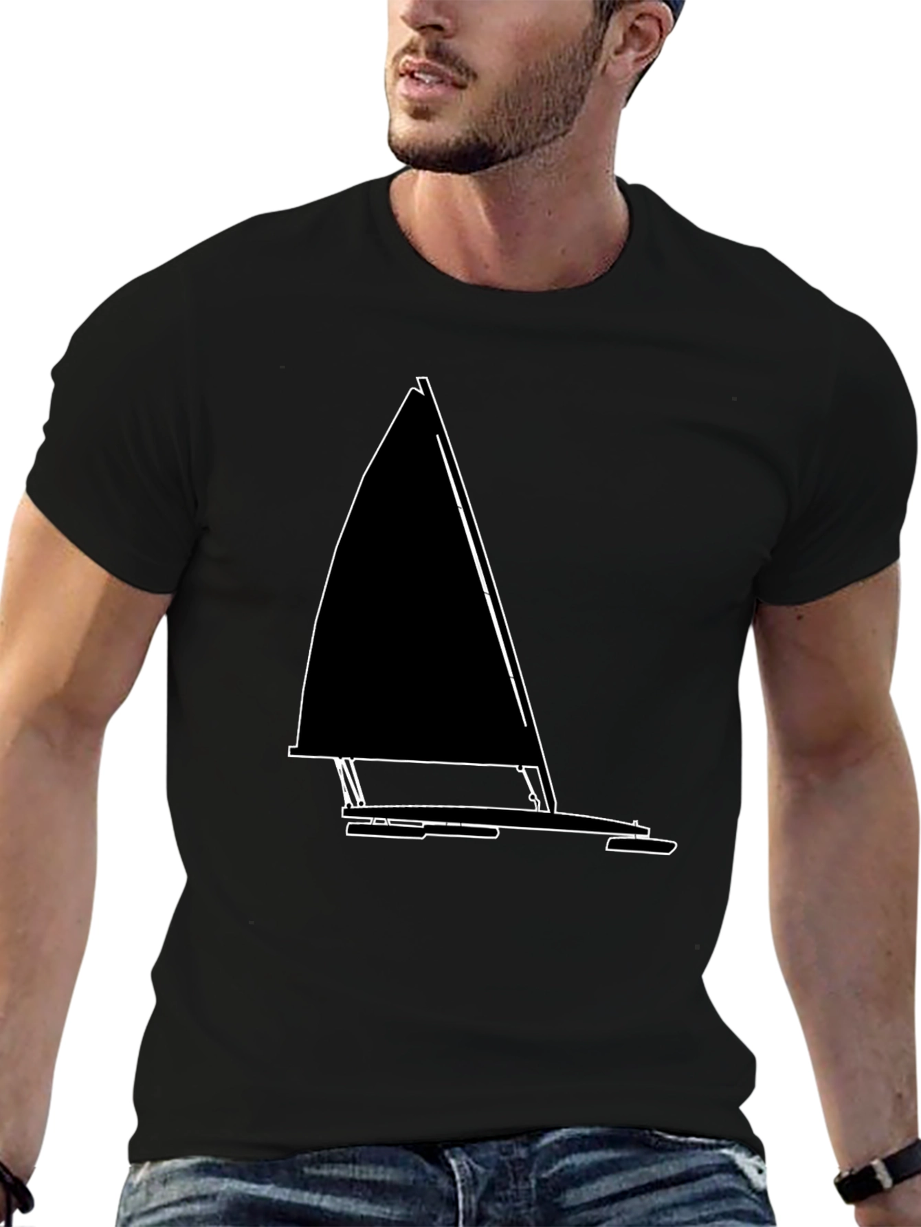 Sailboat Outline T-Shirt - Nautical Style