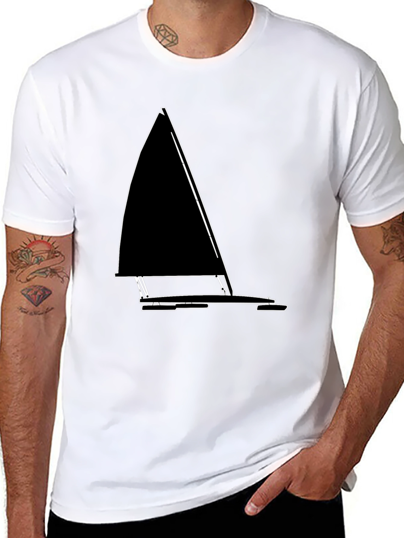 Sailboat Outline T-Shirt - Nautical Style