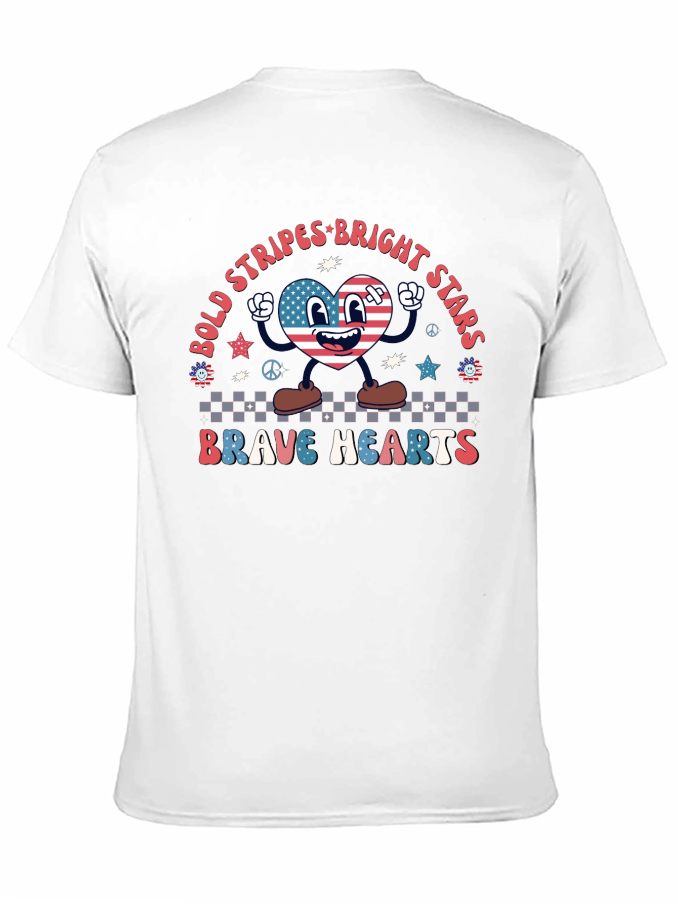 Bold Stripes Bright Stars Brave Hearts Graphic Tee