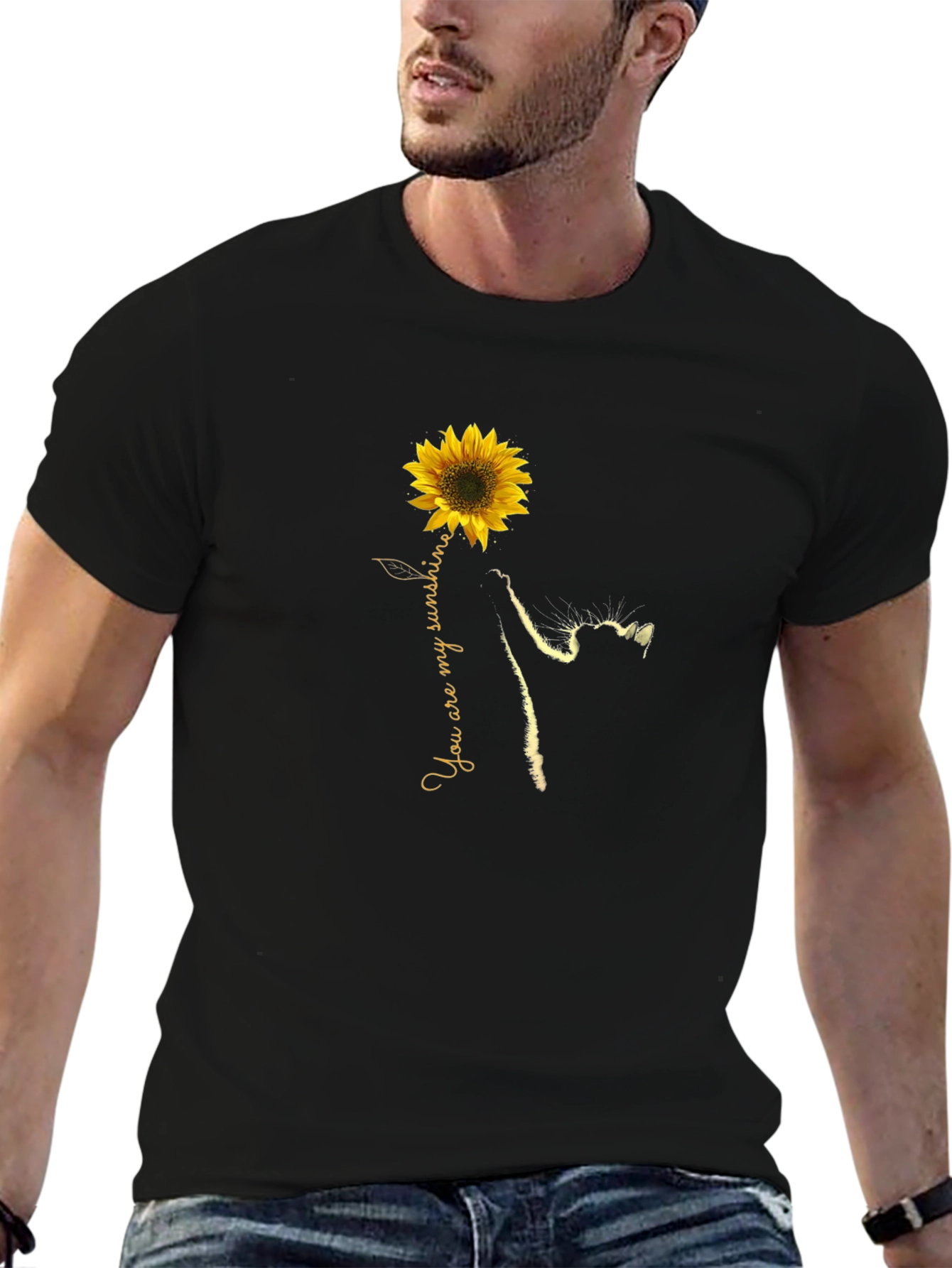 Sunflower Cat T-Shirt - You Are My Sunshine