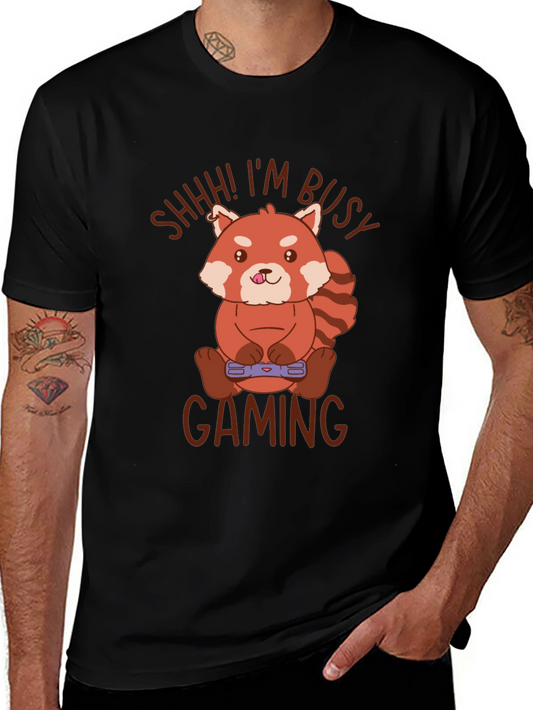Gamer Red Panda T-Shirt - Shhh! Im Busy Gaming