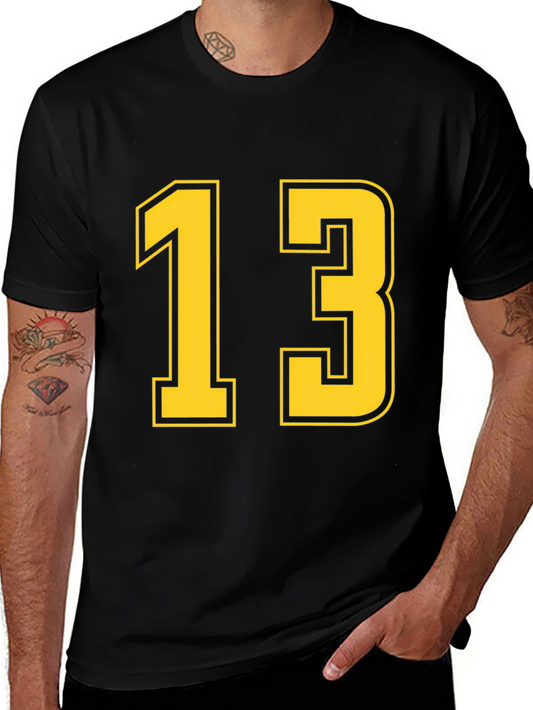 Black T-Shirt with Yellow Number 13