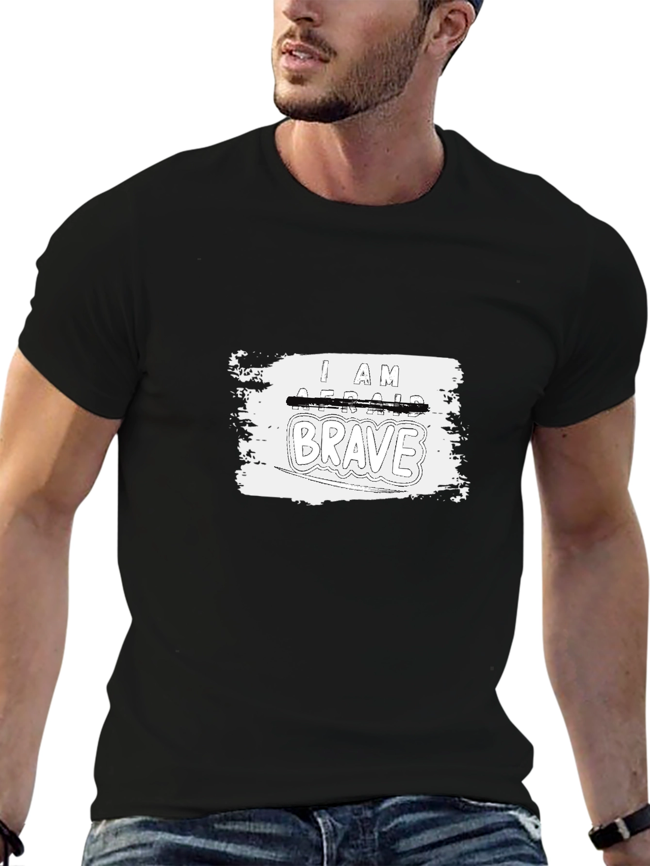 I Am Brave Graphic Tee - Black
