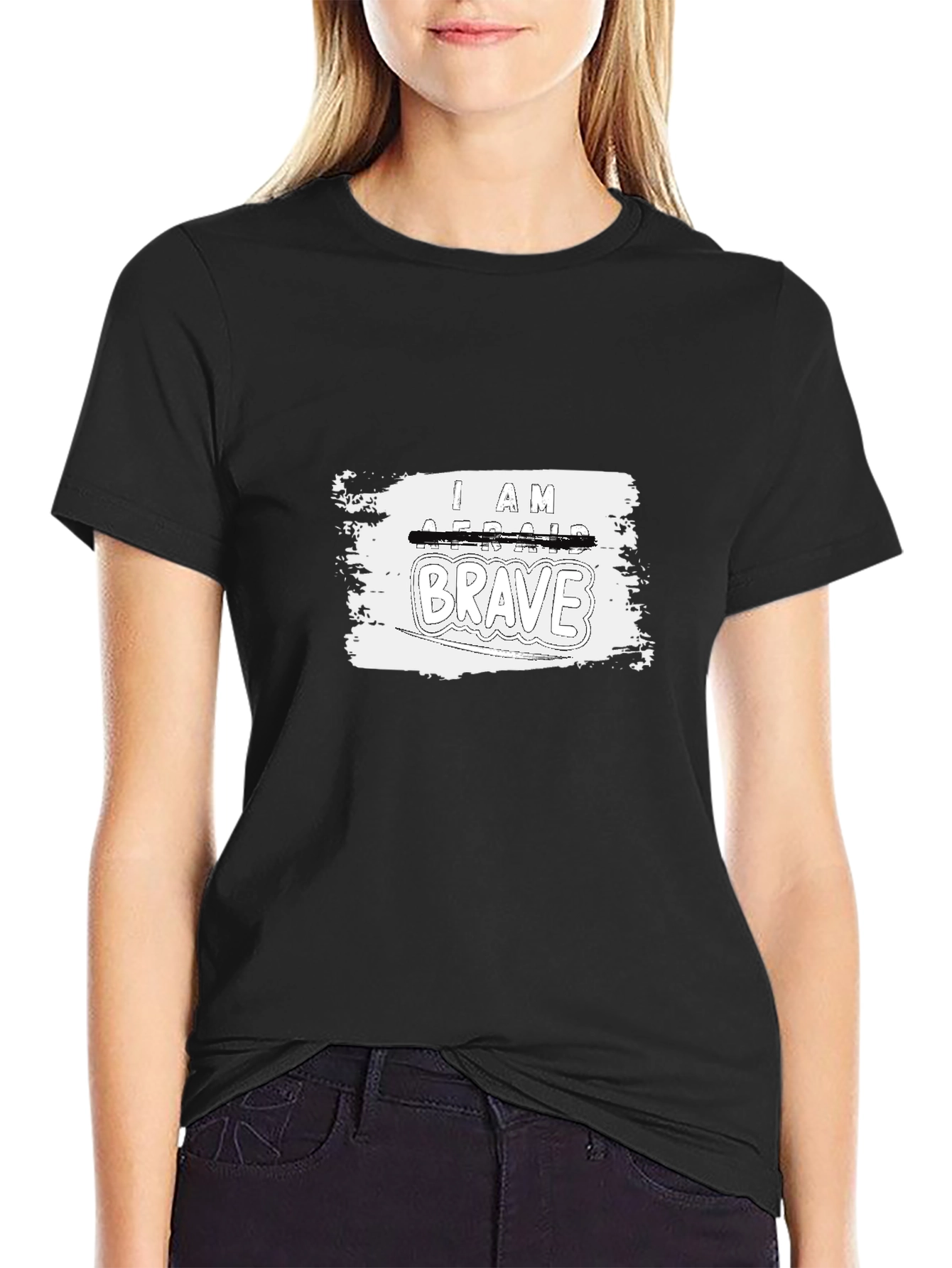 I Am Brave Graphic Tee - Black