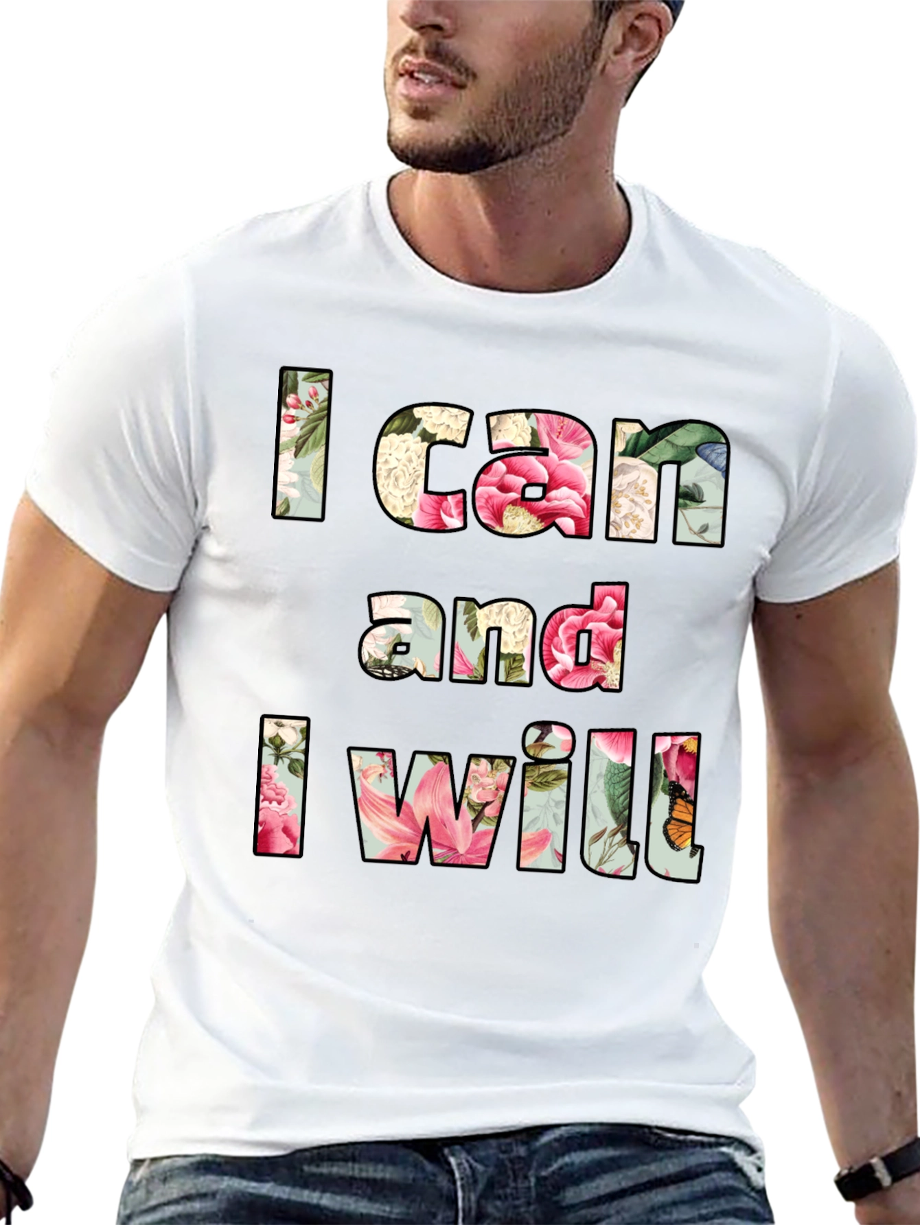 Floral I Can and I Will Graphic Tee