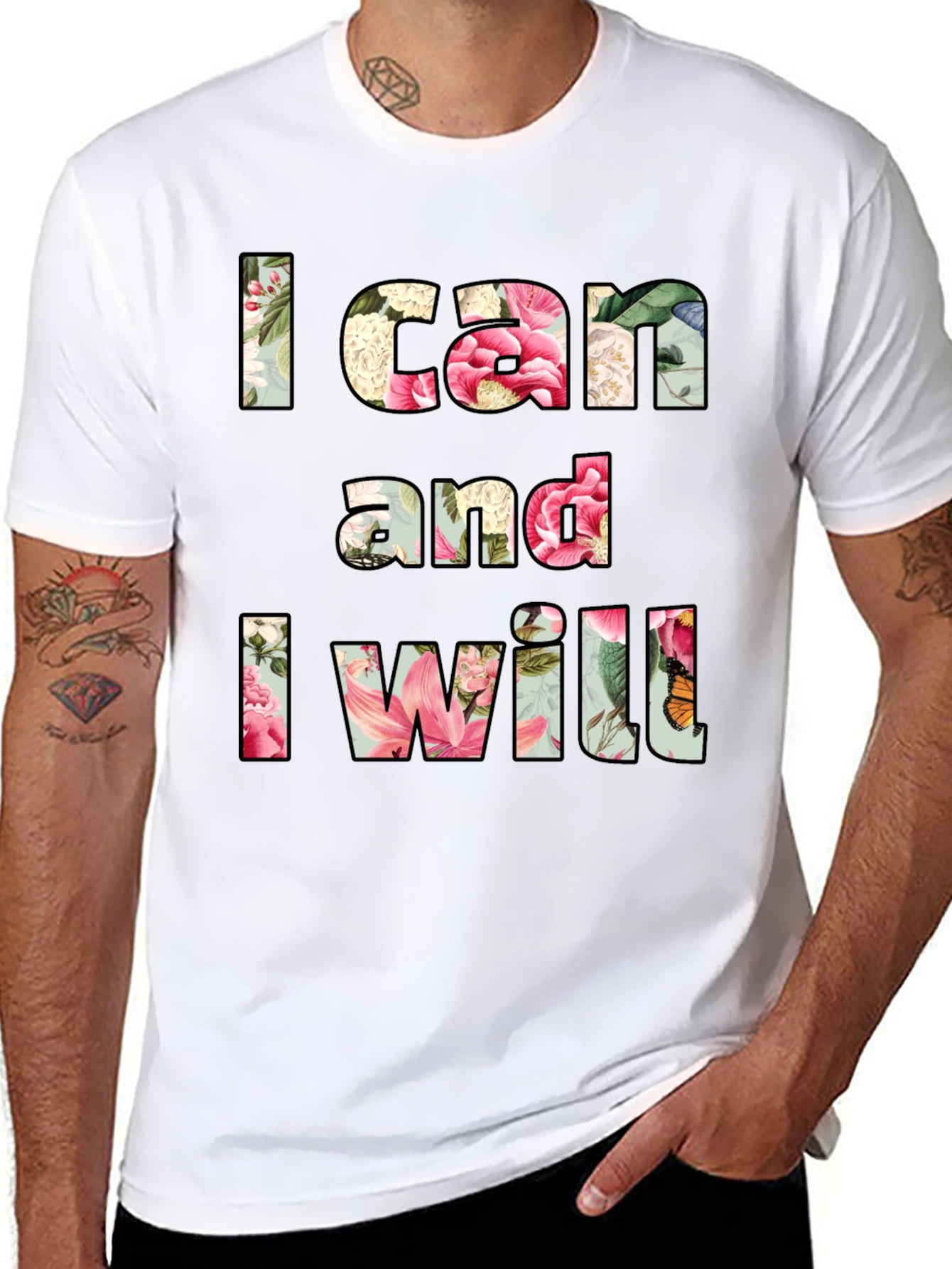 Floral I Can and I Will Graphic Tee