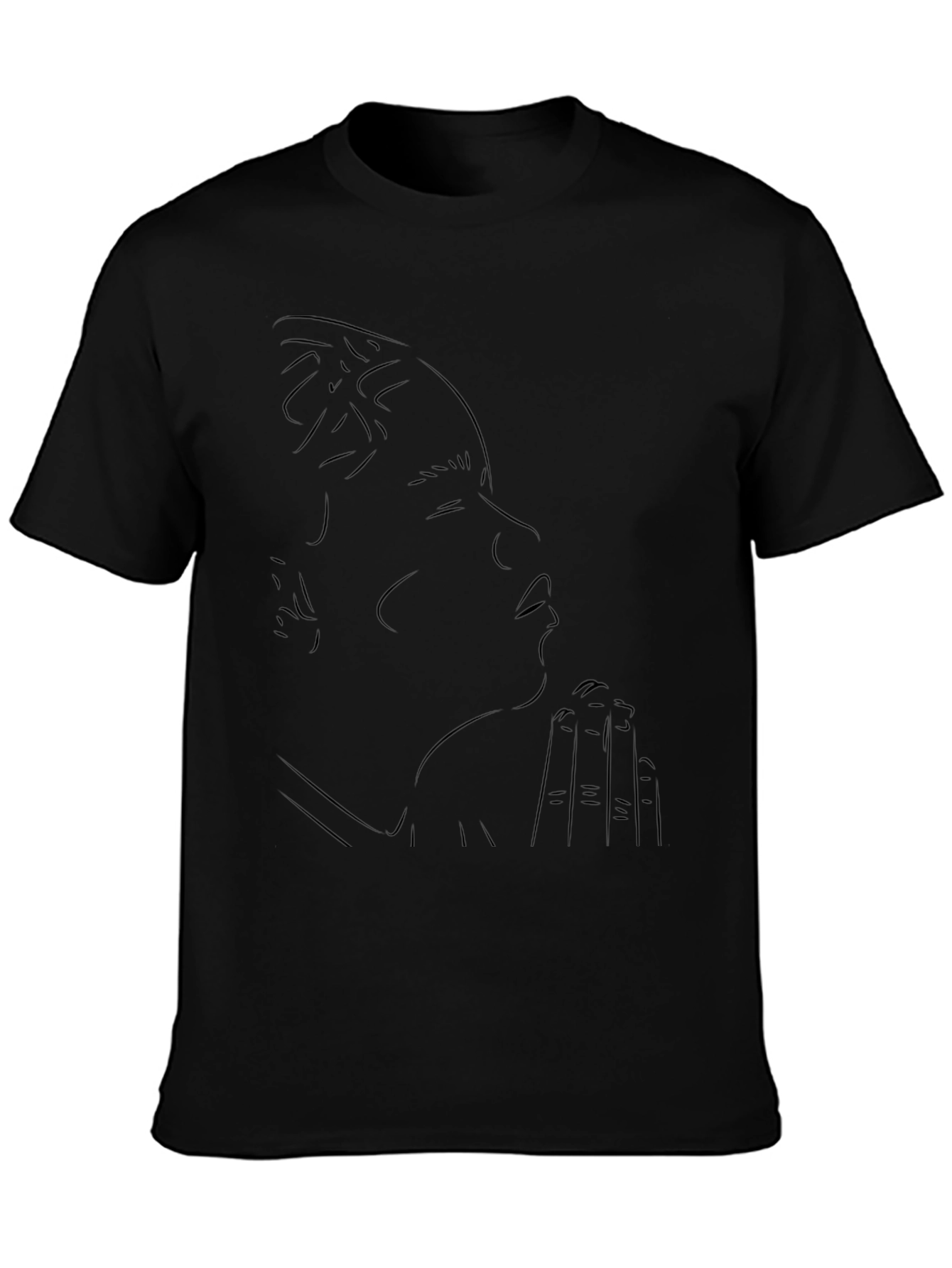 Line Art Graphic Black T-Shirt