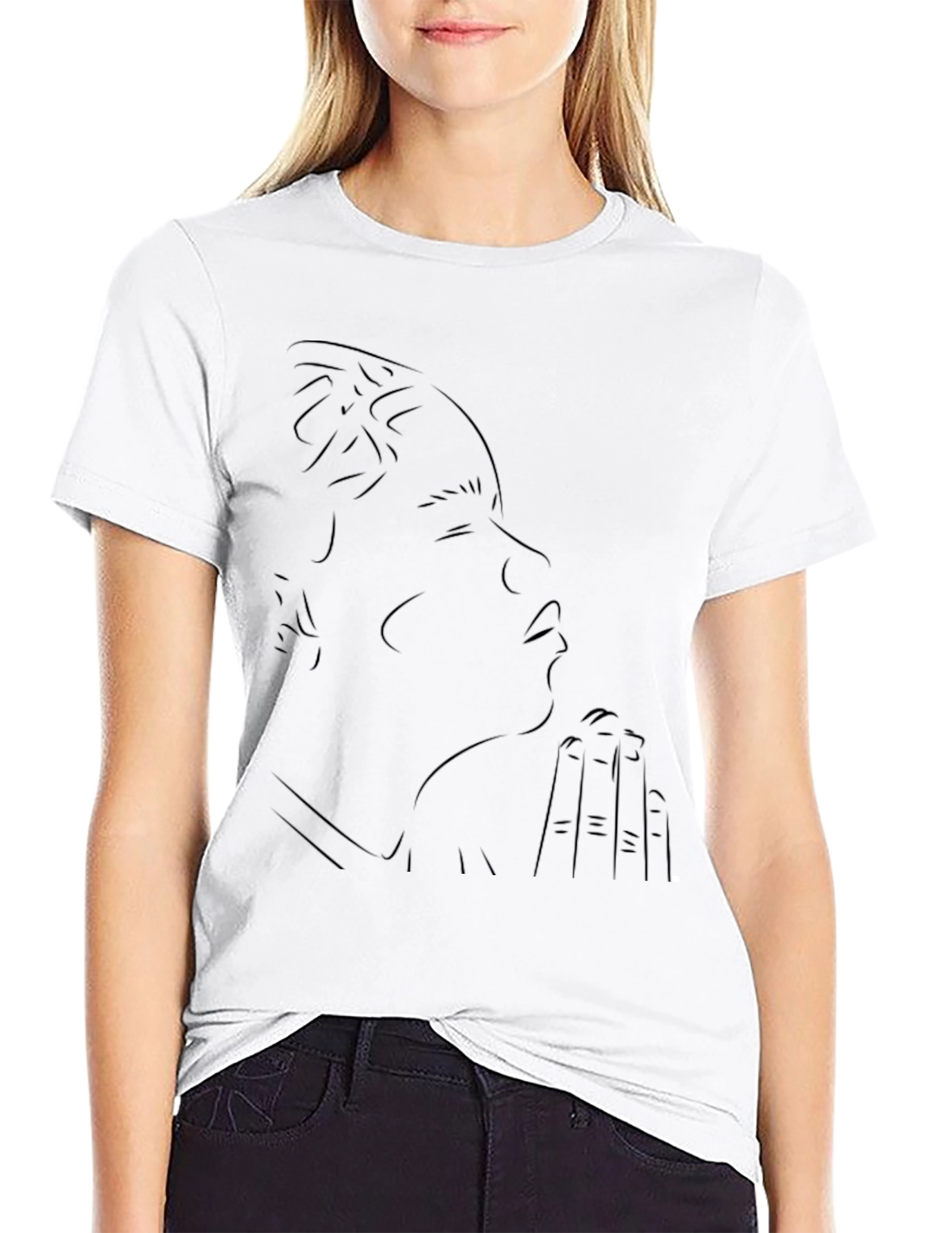 Line Art Graphic Black T-Shirt