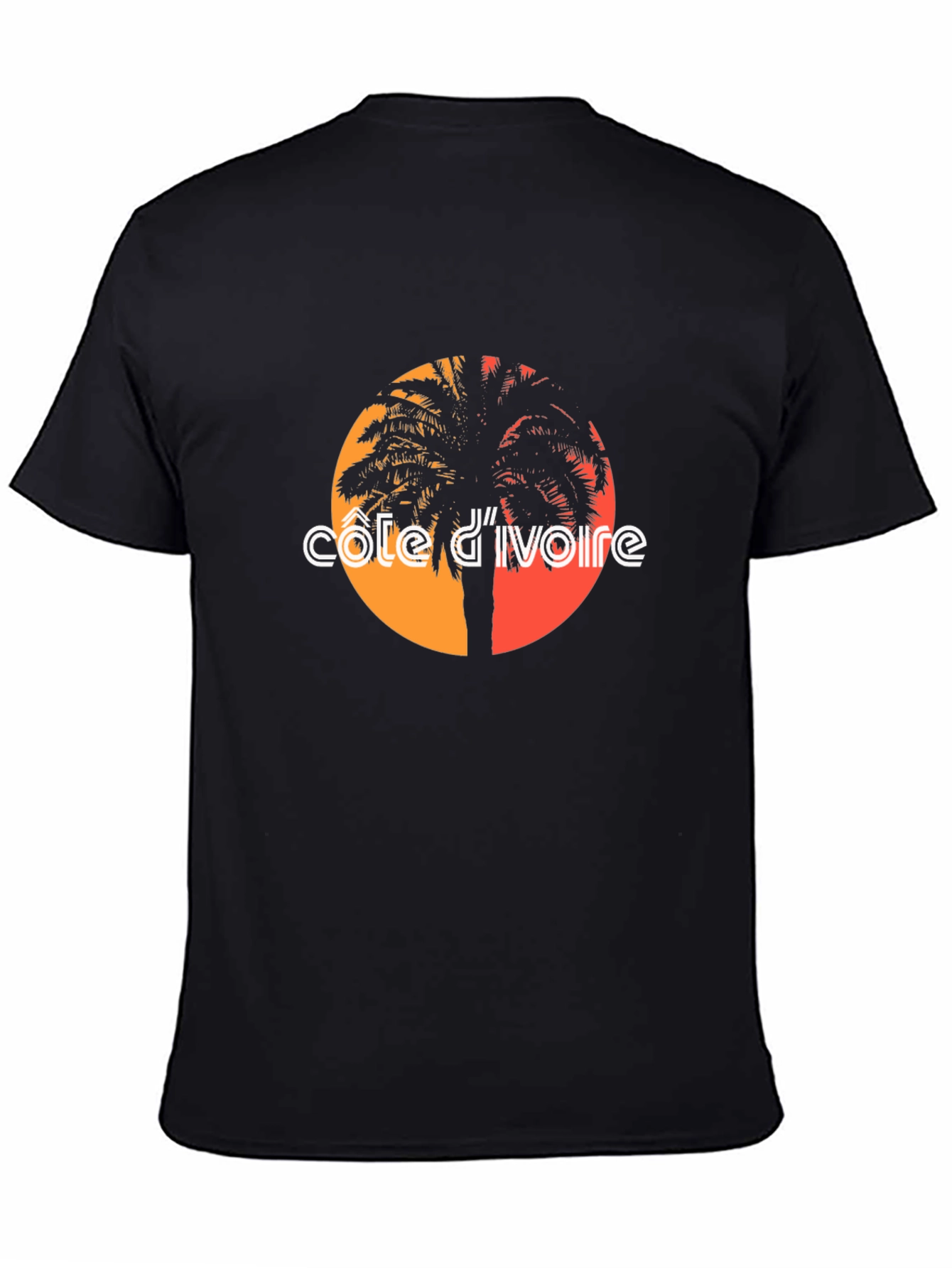 Côte dIvoire Palm Tree Graphic Tee - Black